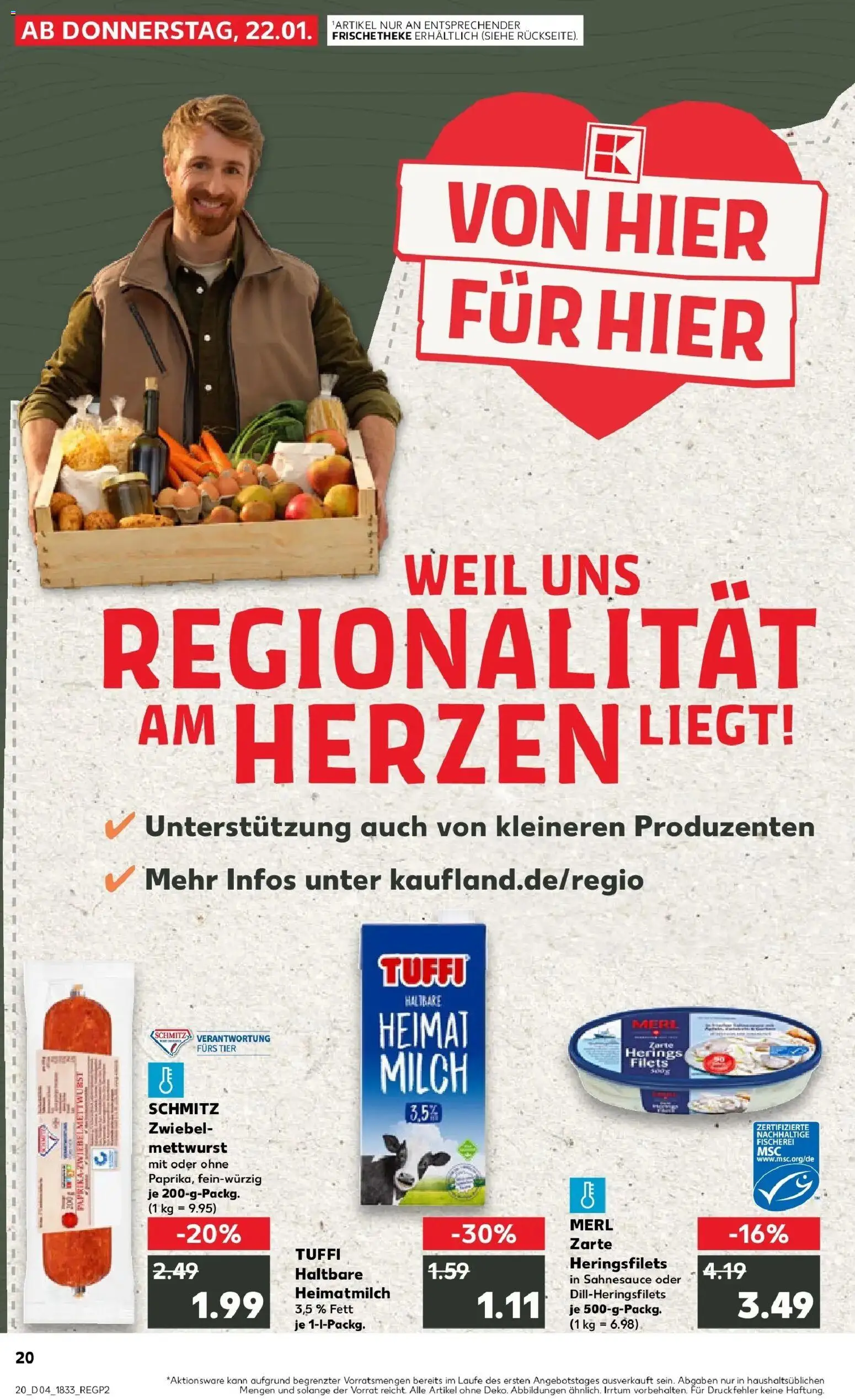 Kaufland prospekt Bergheim	 – gültig ab 25.01.2026 | Seite: 20 | Produkte: Milch, Paprika