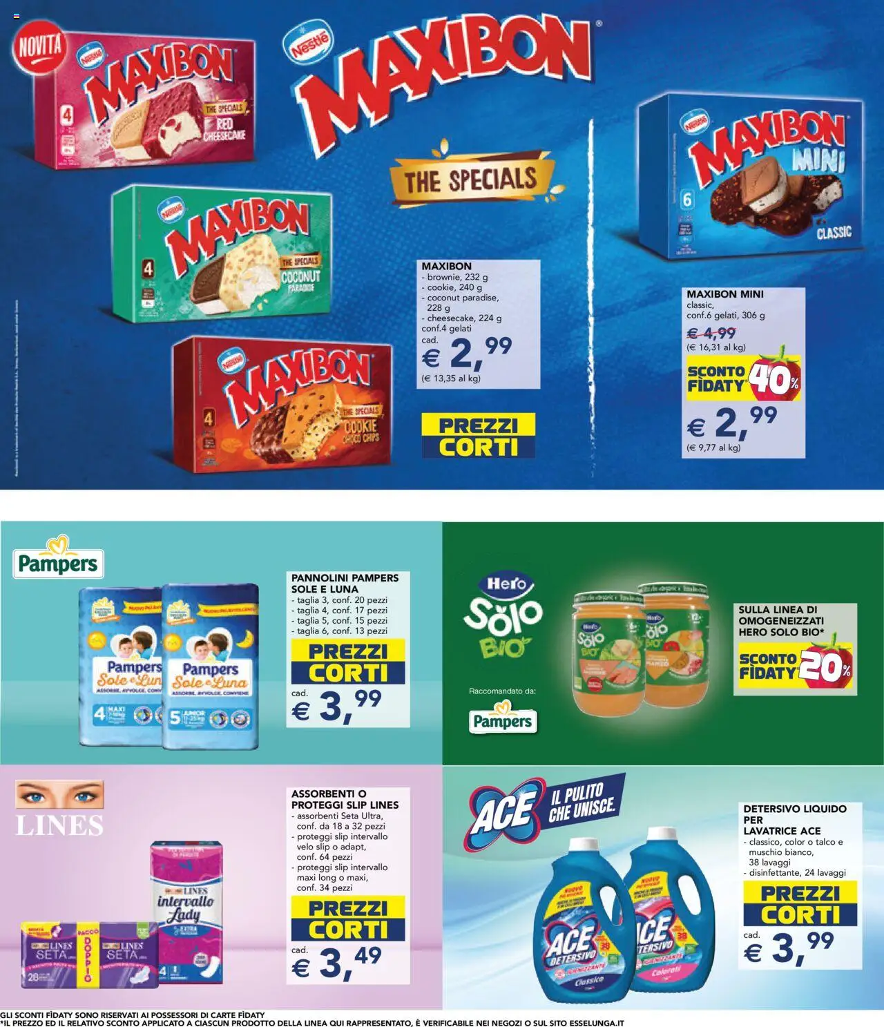 Volantino Esselunga S del 31.07.2025 | Pagina: 22 | Prodotti: Proteggi slip, Lavatrice, The, Pampers
