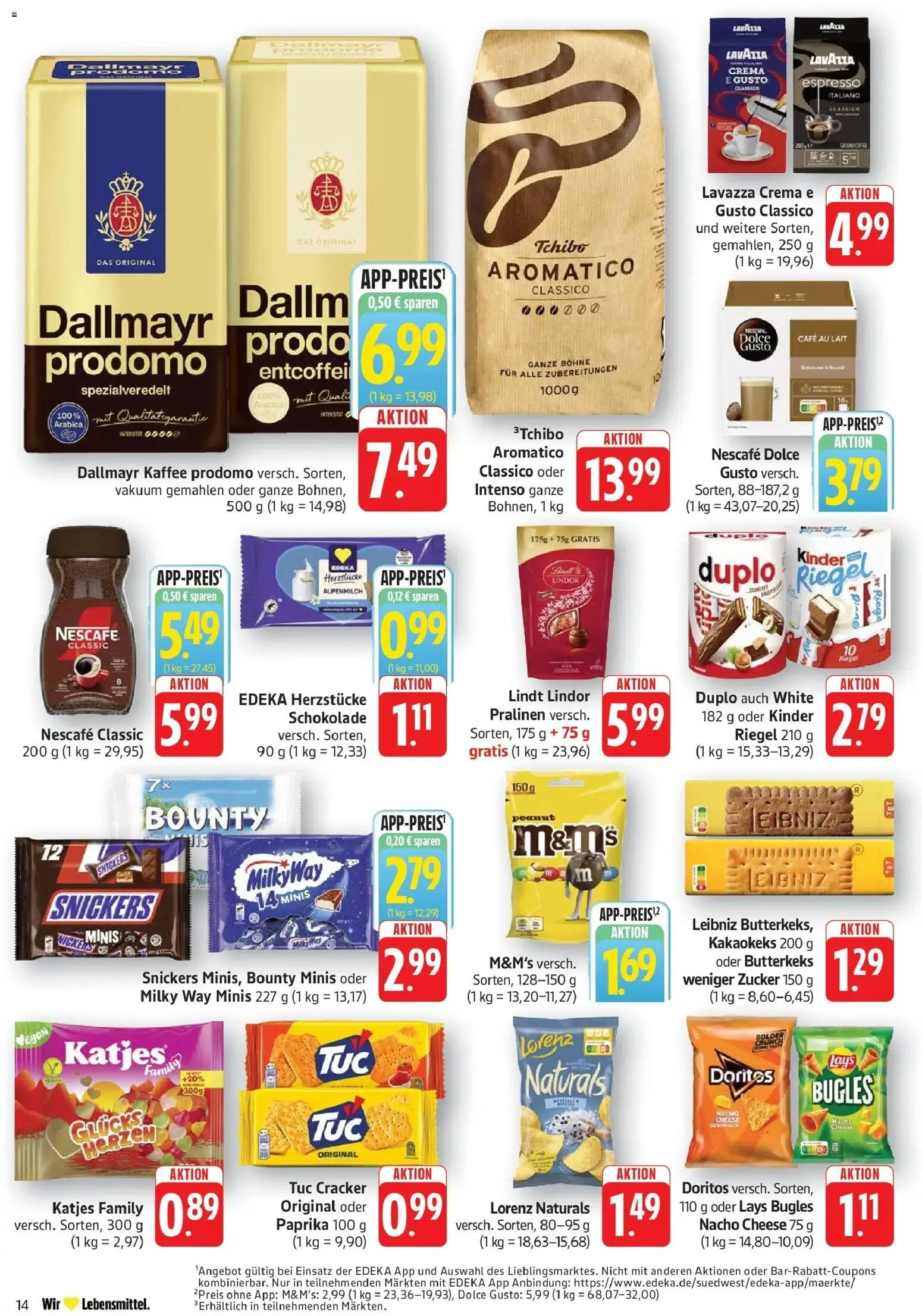 Edeka prospekt Göppingen	 – gültig ab 20.04.2026 | Seite: 14 | Produkte: Lavazza, Schokolade, Zucker, Lindt