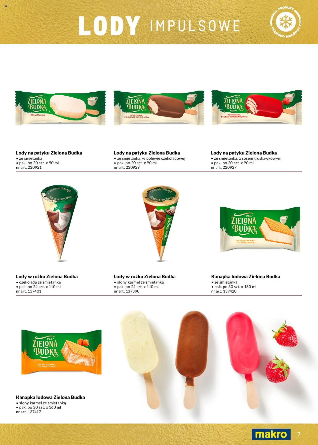 Makro Gazetka - Lody od 14.05.2025 | Strona: 7 | Produkty: Sandwich, Lody na patyku, Czekolada, Lody