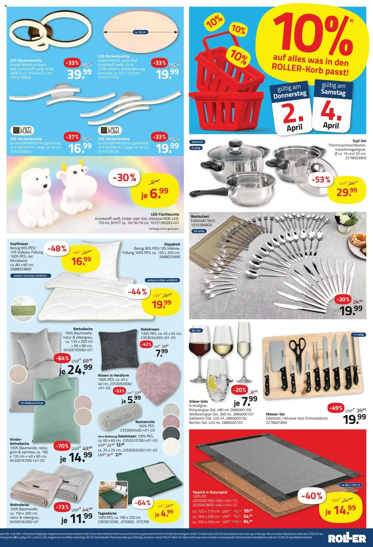 Roller Prospekt 	 – gültig ab 29.03.2026 | Seite: 5 | Produkte: Kissen, Bettwäsche, Kopfkissen, Teppich