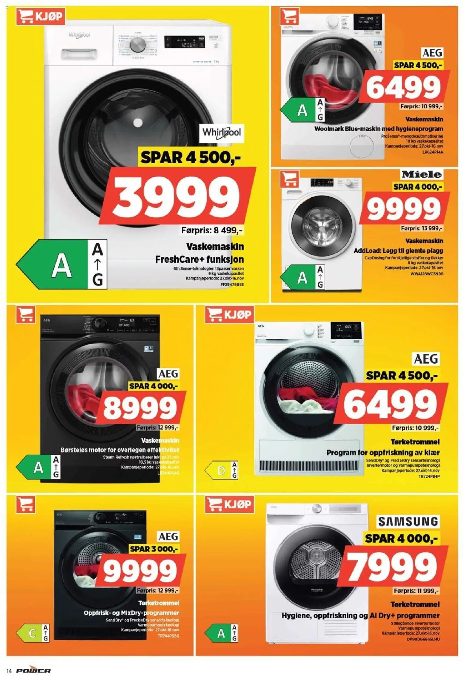 {H1} | Side: 14 | Produkter: Klær, Vaskemaskin, Tørketrommel