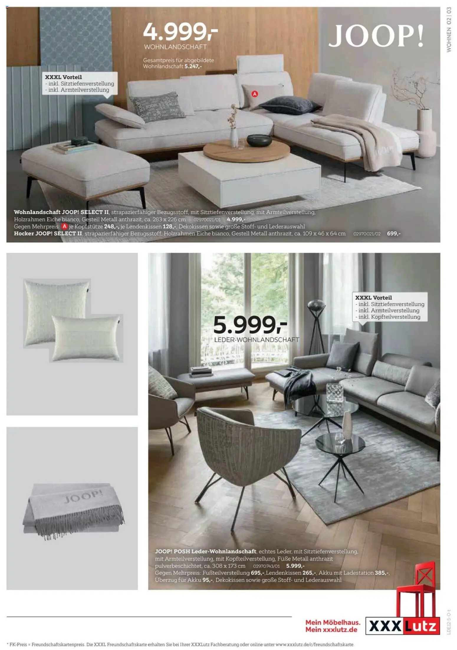 XXXL Lutz Home Collections Joop – gültig ab 30.11.2025 | Seite: 3 | Produkte: Wohnlandschaft, Hocker