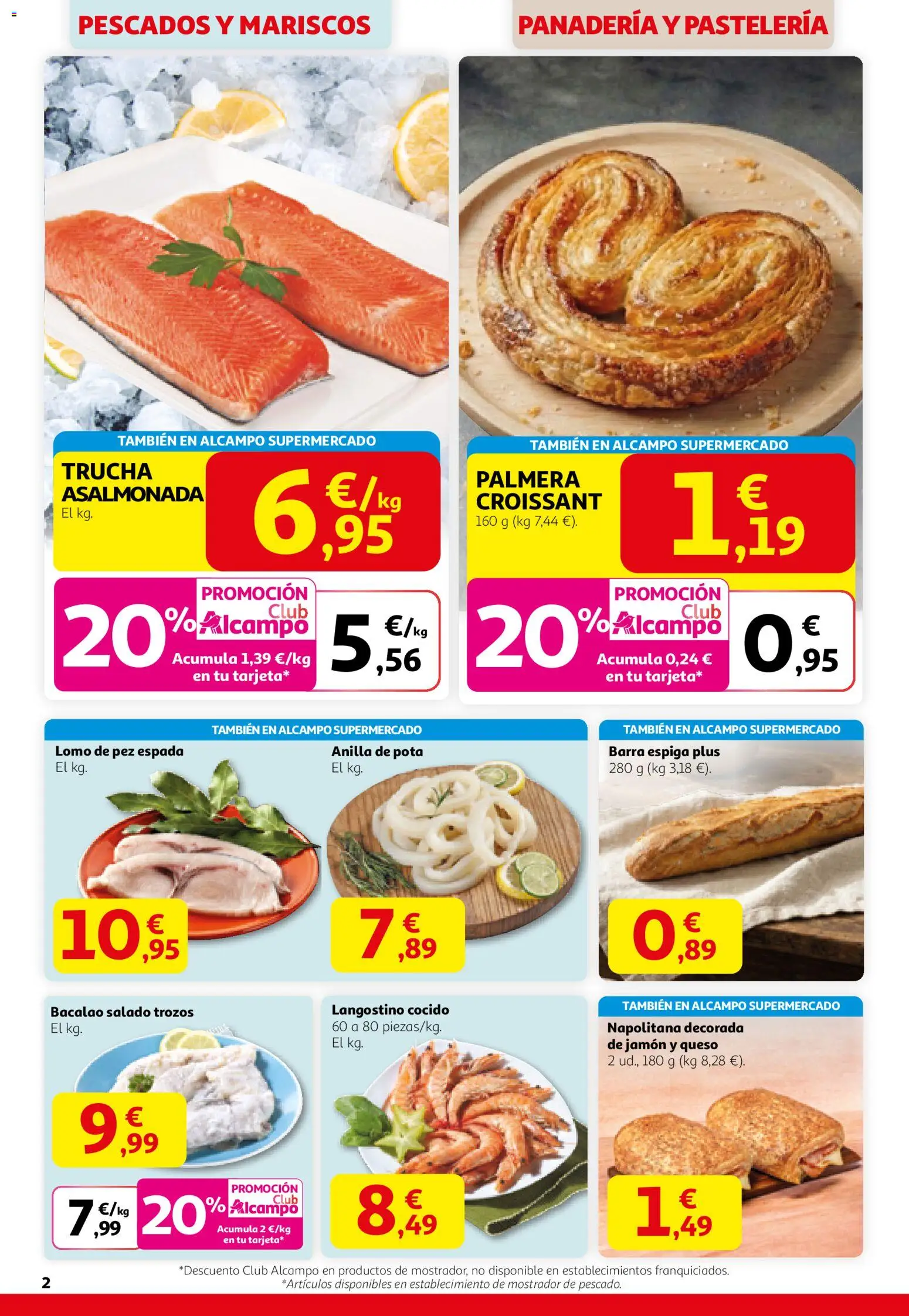 Alcampo - HP Nacional Unificado │ válido desde el 12.02.2026 | Página: 2 | Productos: Queso, Pescado, Croissant, Panadería