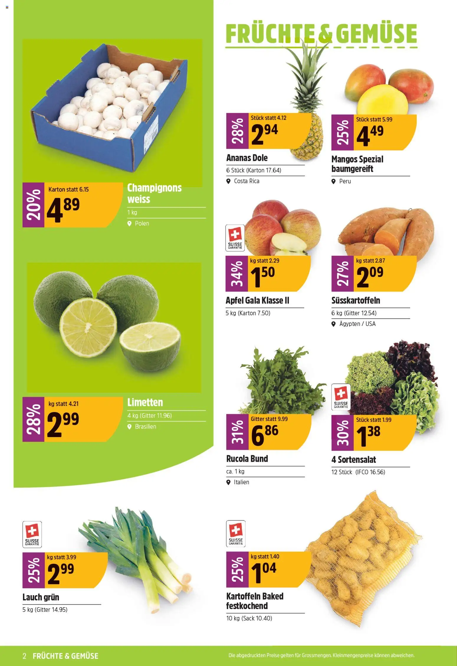 TopCC aktionen – gültig ab 06.04.2026 | Seite: 2 | Produkte: Champignons, Äpfel, Kartoffeln, Früchte