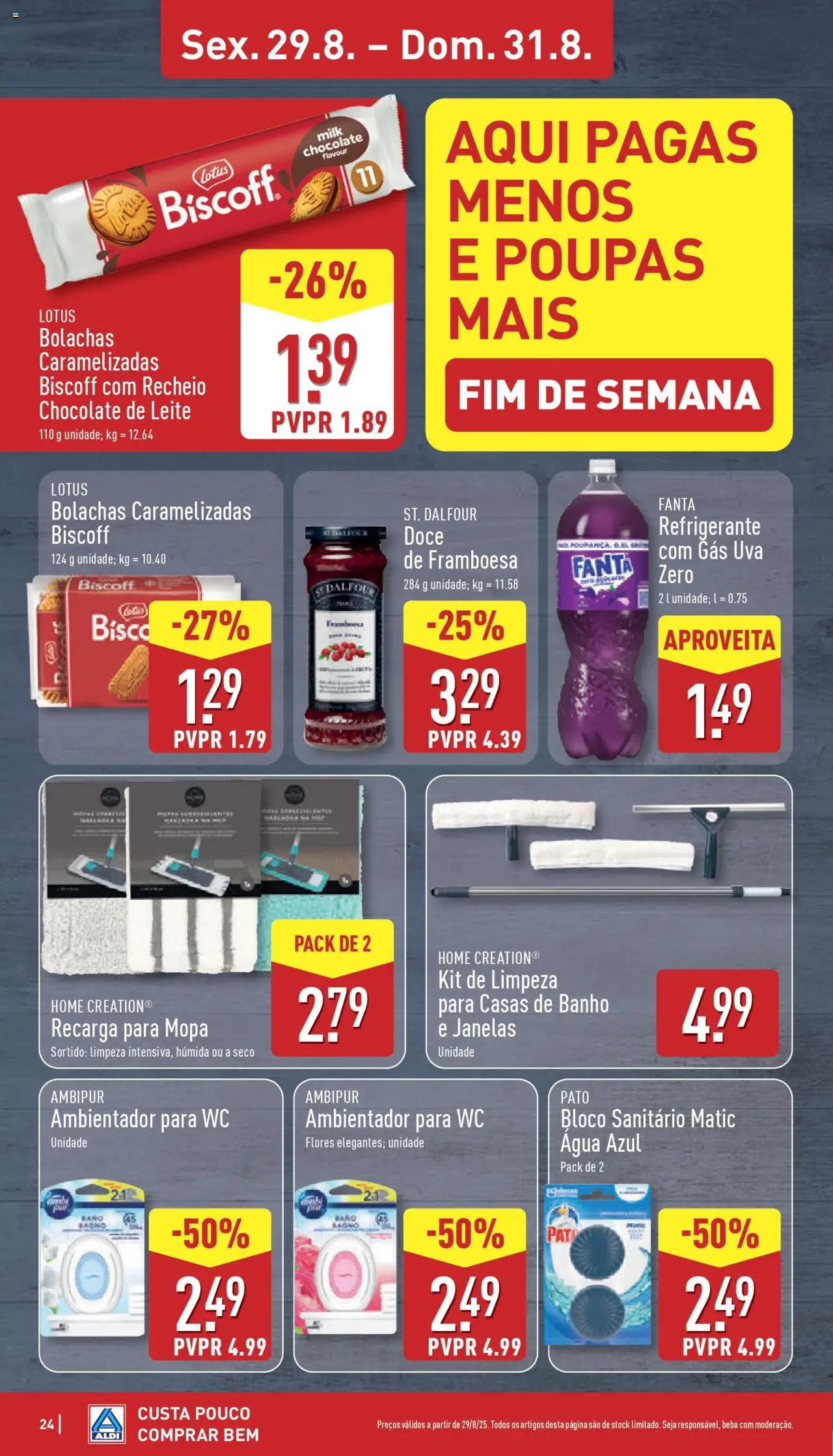Aldi folheto │ válido de 25.08.2025 | Página: 24 | Produtos: Refrigerante, Fanta, Flores, Leite