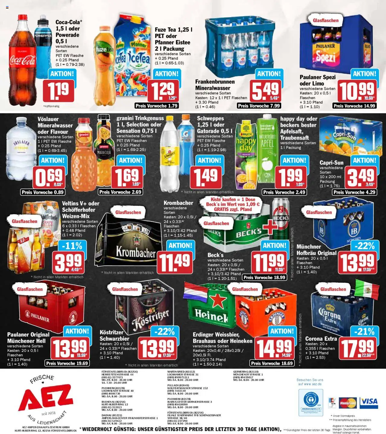 AEZ Prospekt 	 - gültig ab dem 21.07.2025 | Seite: 16 | Produkte: Pfanner eistee, Heineken, Uhr, Veltins