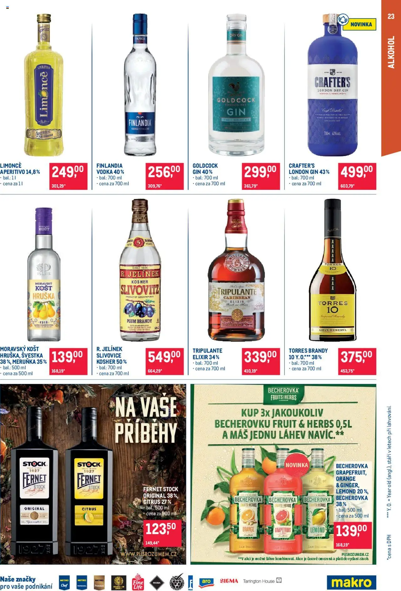 Makro leták - Pro milovníky jídla od 04.06.2025 | Strana: 23 | Produkty: Gin, Aperitivo, Slivovice, Dry gin