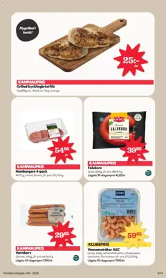Falukorv, 800g, jfr-pris 49,94/kg Lägsta 30-dagarspris 42,95/st - Förhandsvisning av reklamblad från butik Hemköp aktuell från 02.02.2026 | Sida: 6