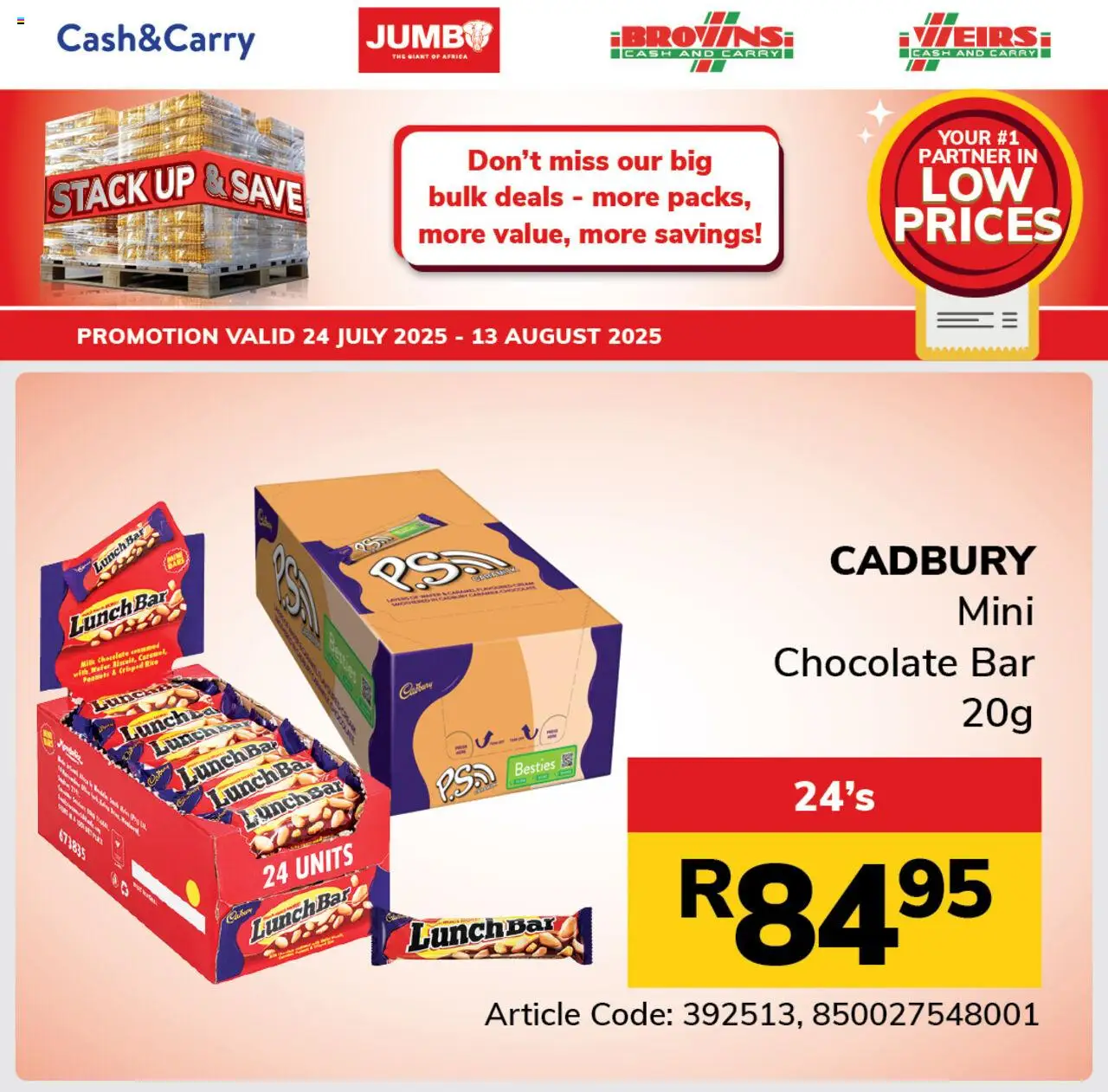 Jumbo Refreshments Specials │ valid from 24.07.2025 | Page: 10 | Products: Milk, Chocolate, Rice, Peanuts