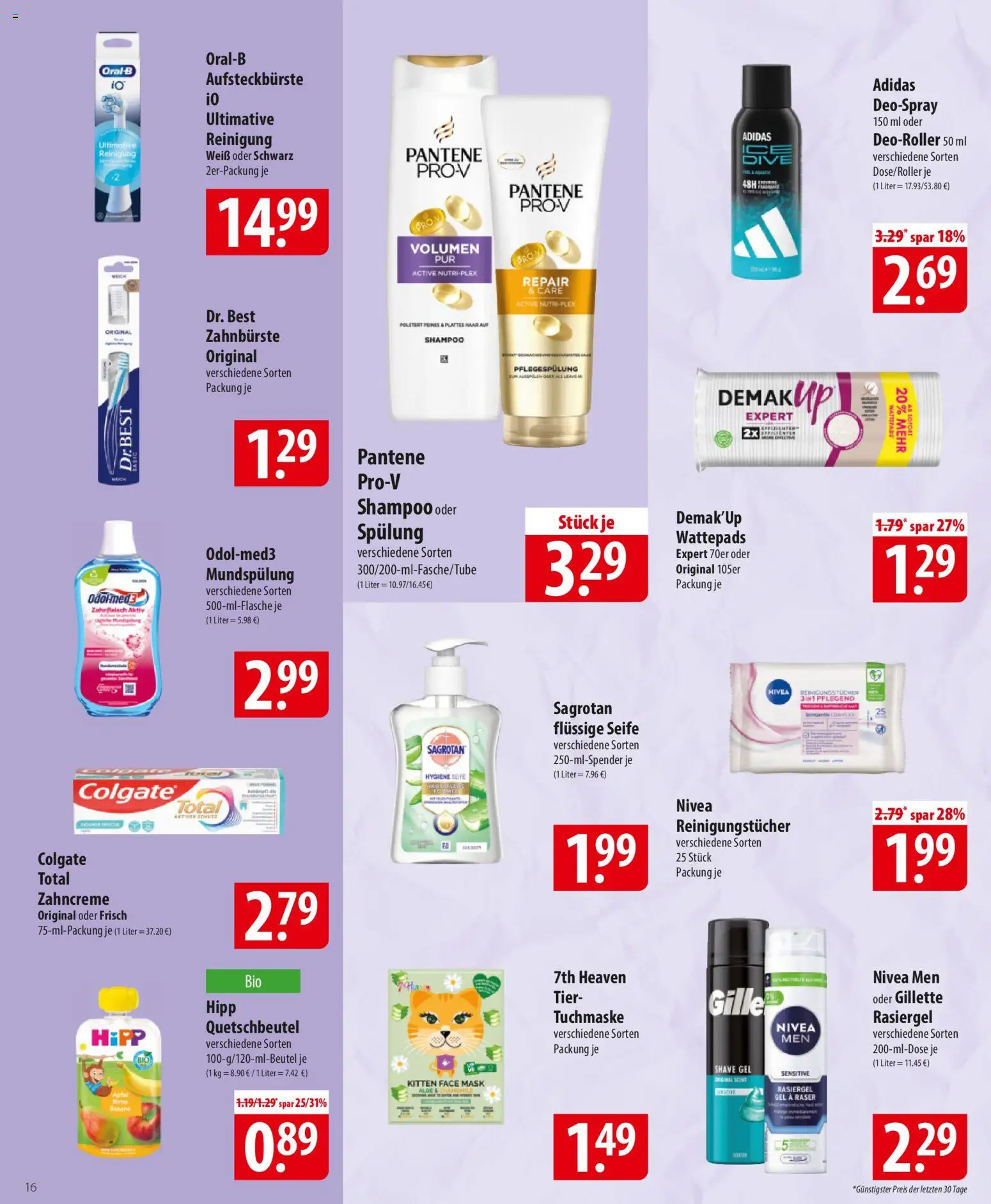 Famila Prospekt 	 – gültig ab 16.02.2026 | Seite: 16 | Produkte: Wattepads, Seife, Zahnbürste, Tuchmaske