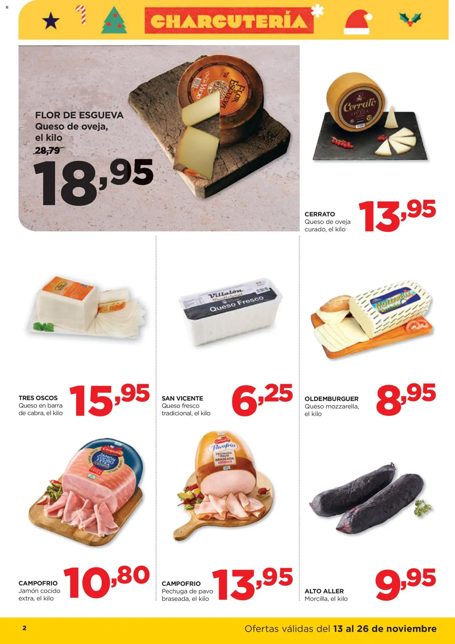 Alimerka folleto Castilla y León │ válido desde el 13.11.2025 | Página: 2 | Productos: Queso de oveja, Jamón, Jamón cocido, Queso fresco
