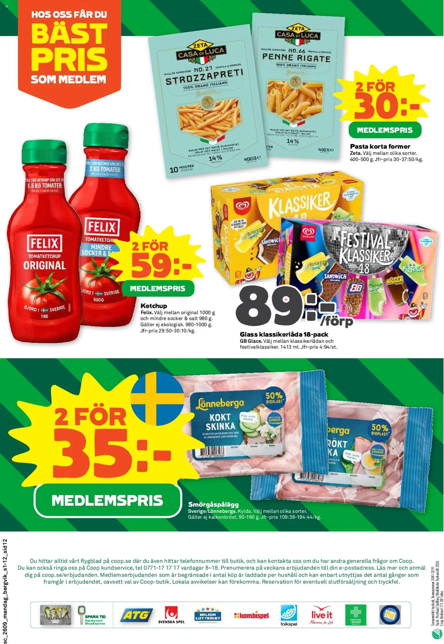 Stora Coop reklamblad aktuell från 23.02.2026 | Sida: 12 | Produkter: Salt, Smörgåspålägg, Pasta, Ketchup