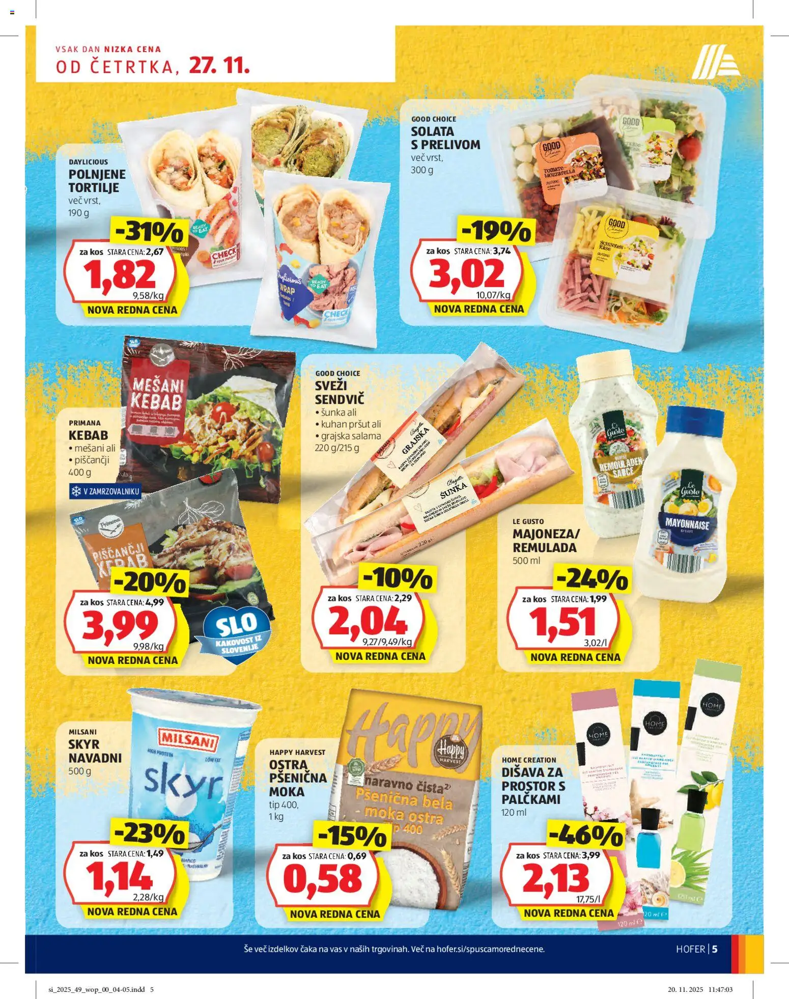 Novi Hofer katalog ponudbe – veljaven od 27.11.2025 | Stran: 5 | Izdelki: Moka, Skyr, Disava, Solata