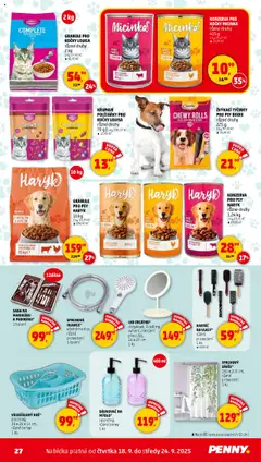 Penny Market leták - Čtvrtečník od 18.09.2025 | Strana: 27 | Produkty: Sprchový závěs, Závěs, Granule pro psy, Granule