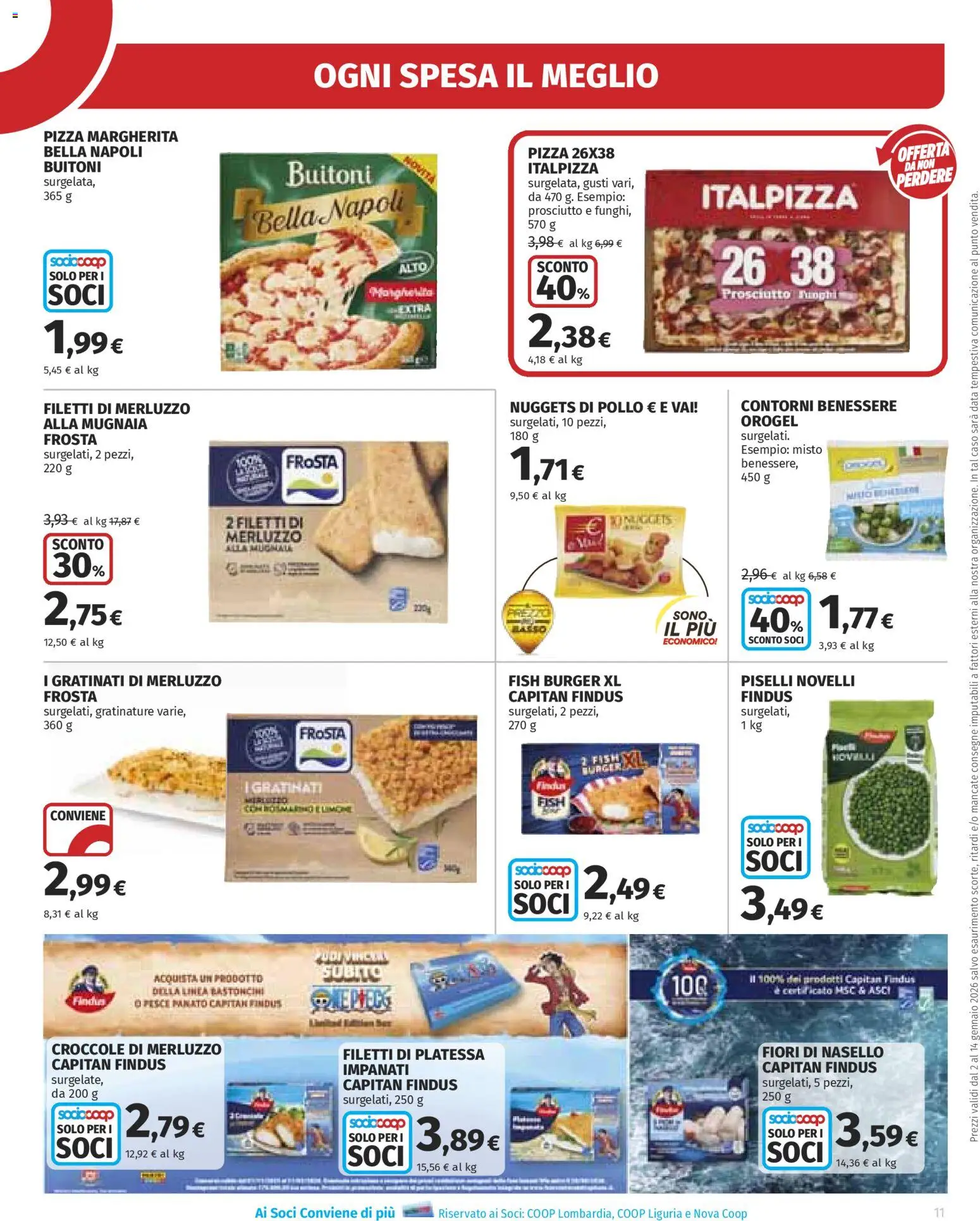 Volantino Ipercoop del 02.01.2026 | Pagina: 11 | Prodotti: Pollo, Merluzzo, Prosciutto, Piselli