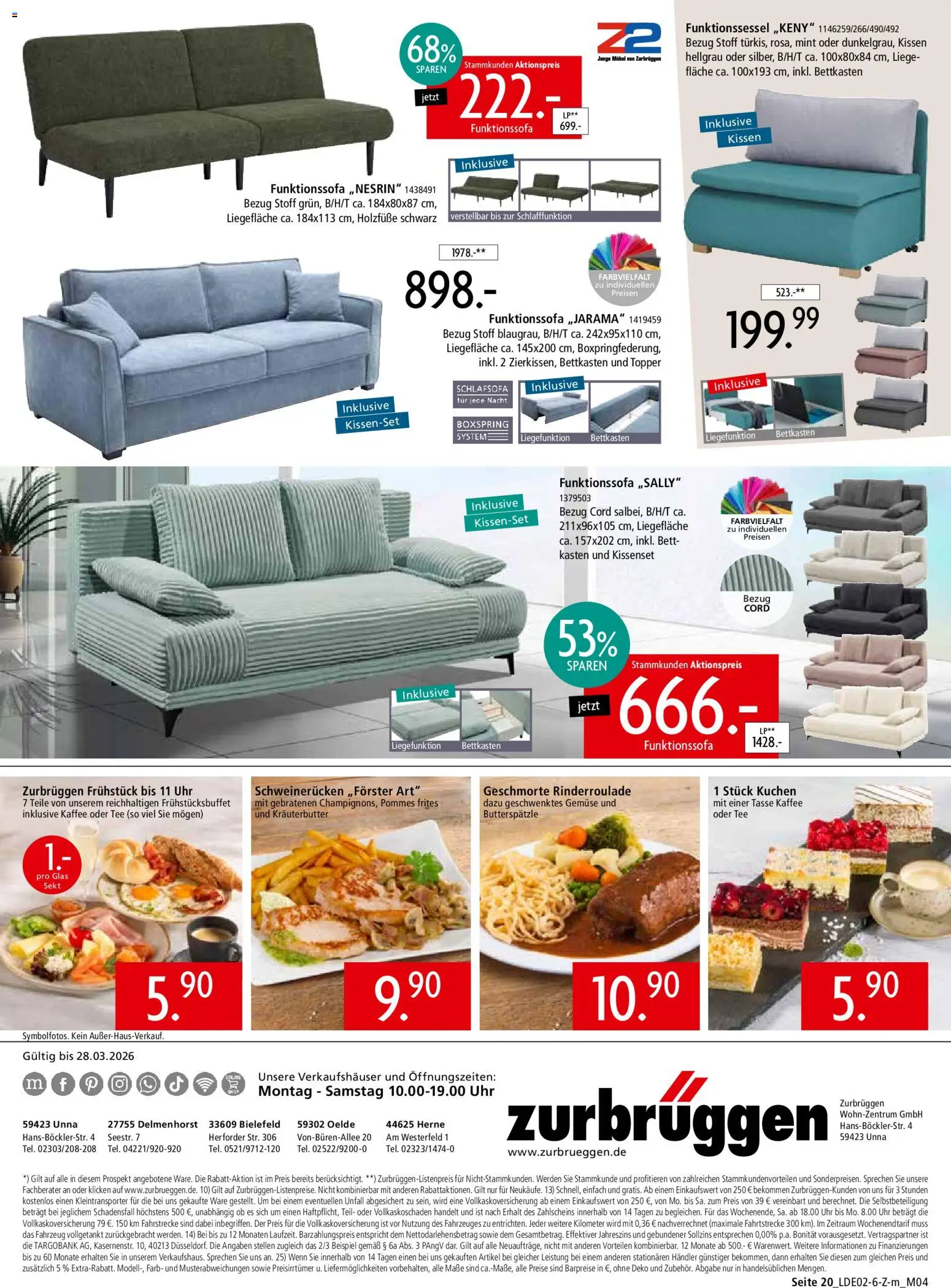 Zurbrüggen Prospekt 	 – gültig ab 22.02.2026 | Seite: 50 | Produkte: Bett, Gemüse, Tee, Uhr