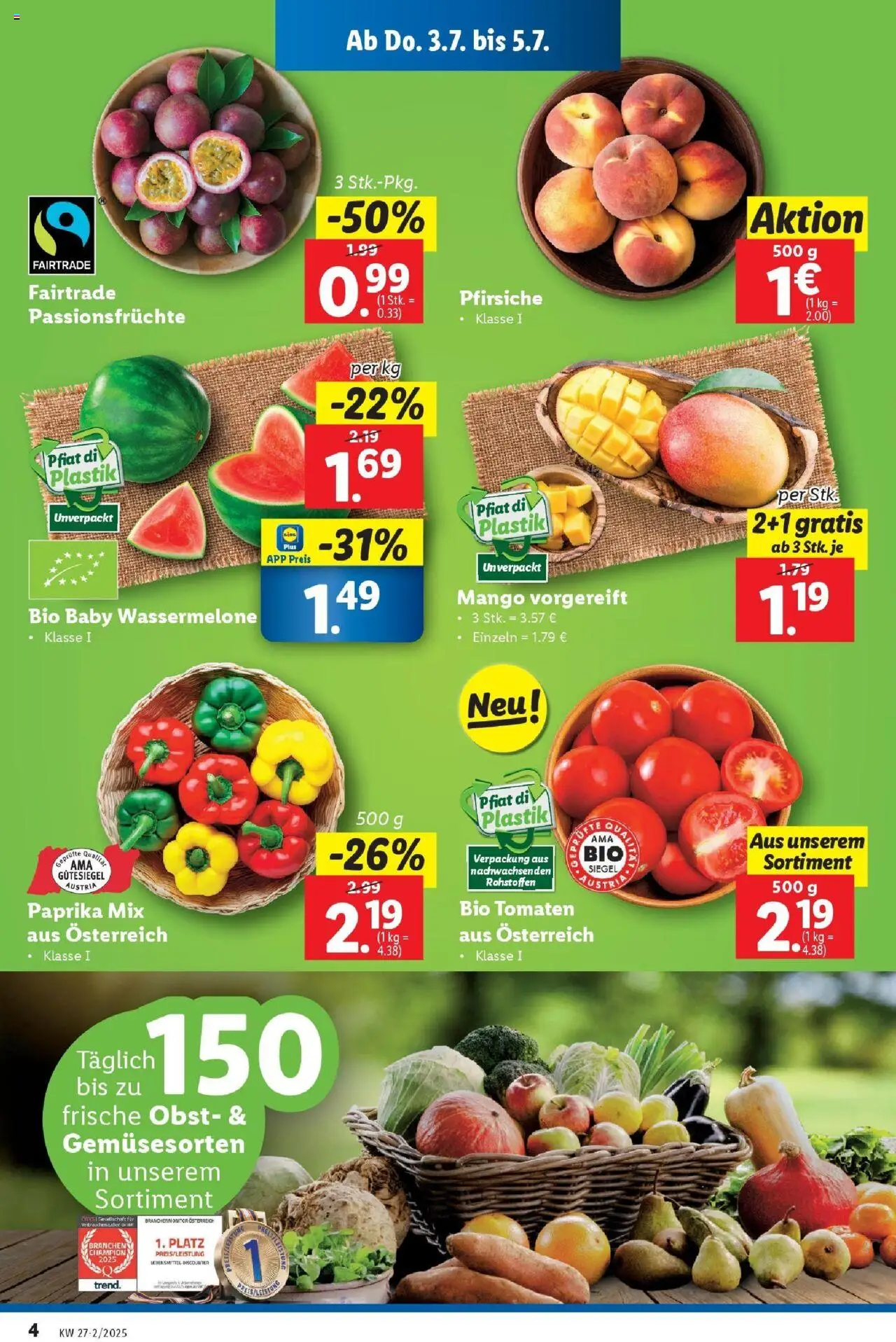 Lidl Flugblatt - Salzburg, Dornbirn, Jenbach gültig ab 02.07.2025 | Seite: 6 | Produkte: Obst, Wassermelone, Libacomb, Tomaten