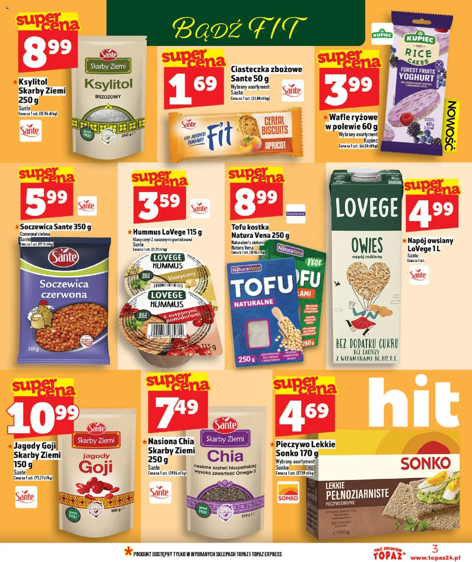 Topaz Gazetka od 15.01.2026 | Strona: 3 | Produkty: Pieczywo, Pieczywo chrupkie, Ciasteczka, Soczewica