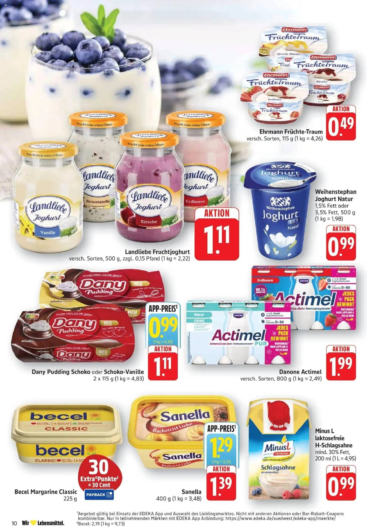 Angebote – gültig ab 16.03.2026 | Seite: 10 | Produkte: Margarine, Schlagsahne, Becel, Pfirsich