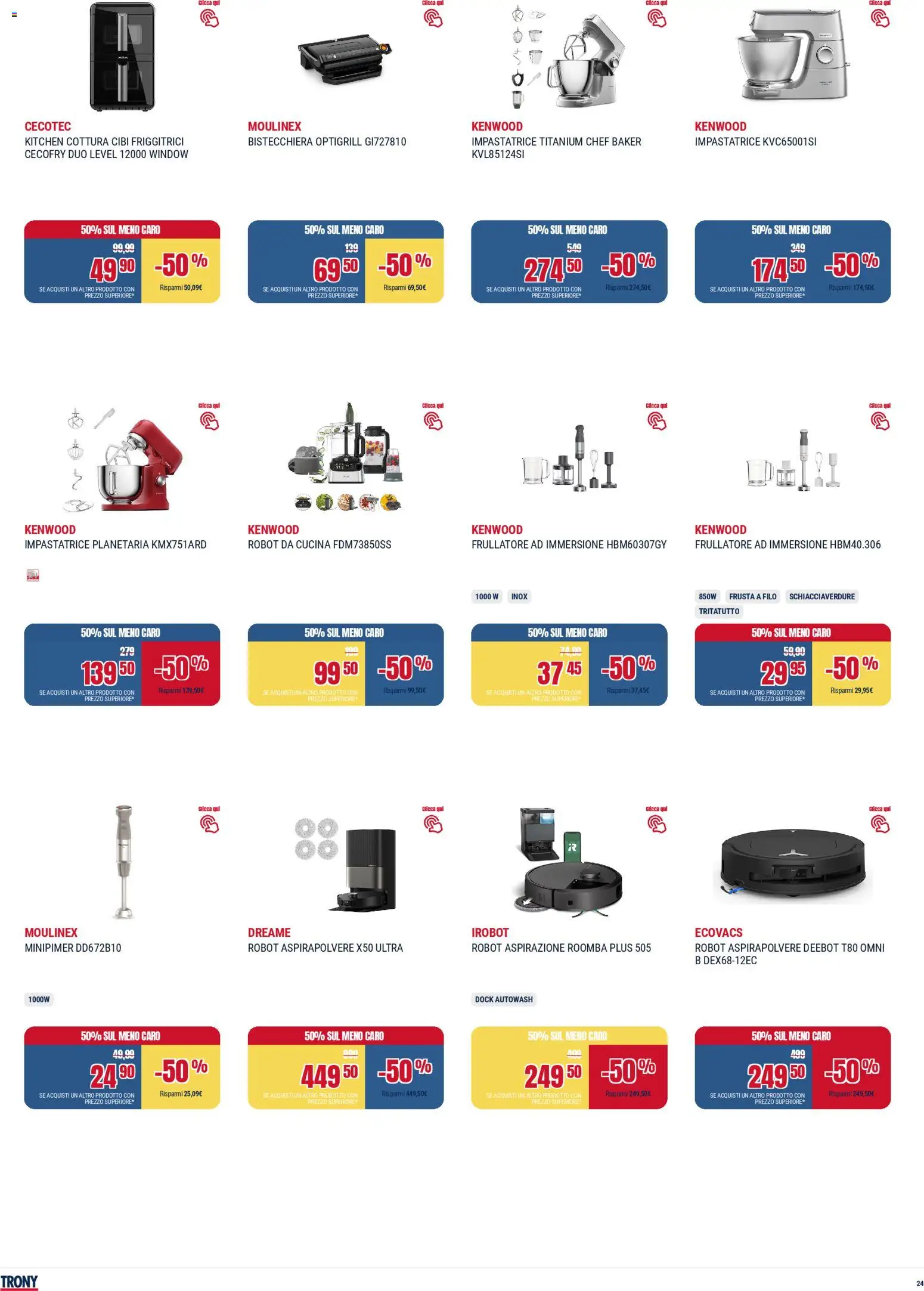 Volantino Trony del 04.12.2025 | Pagina: 24 | Prodotti: Frullatore, Robot, Robot da cucina, Frullatore ad immersione