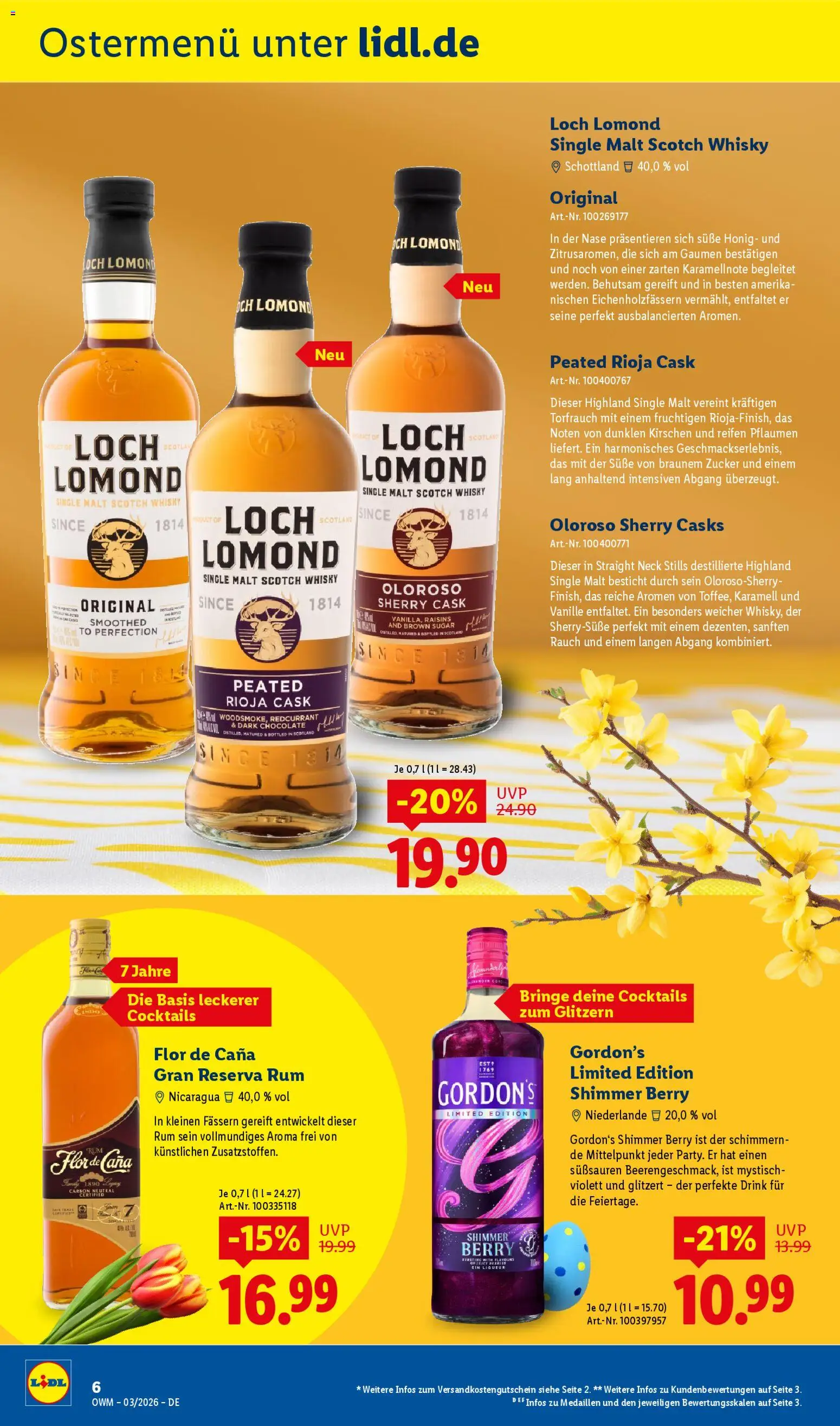 Lidl Německo leták - März od 01.03.2026 | Strana: 6 | Produkty: Rum, Whisky, Sherry