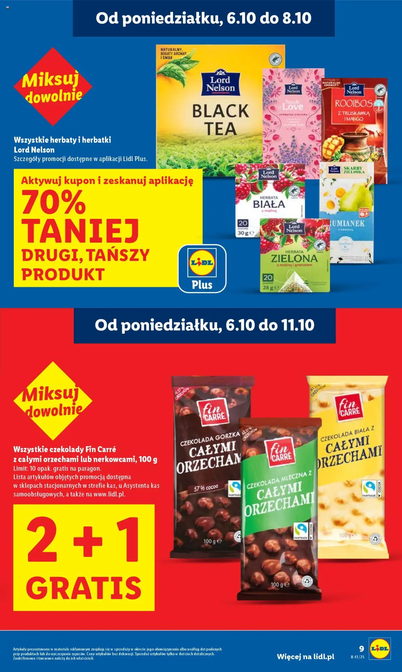 Lidl Gazetka od 06.10.2025 | Strona: 9 | Produkty: Mango, Czekolada mleczna, Czekolada gorzka, Czekolada