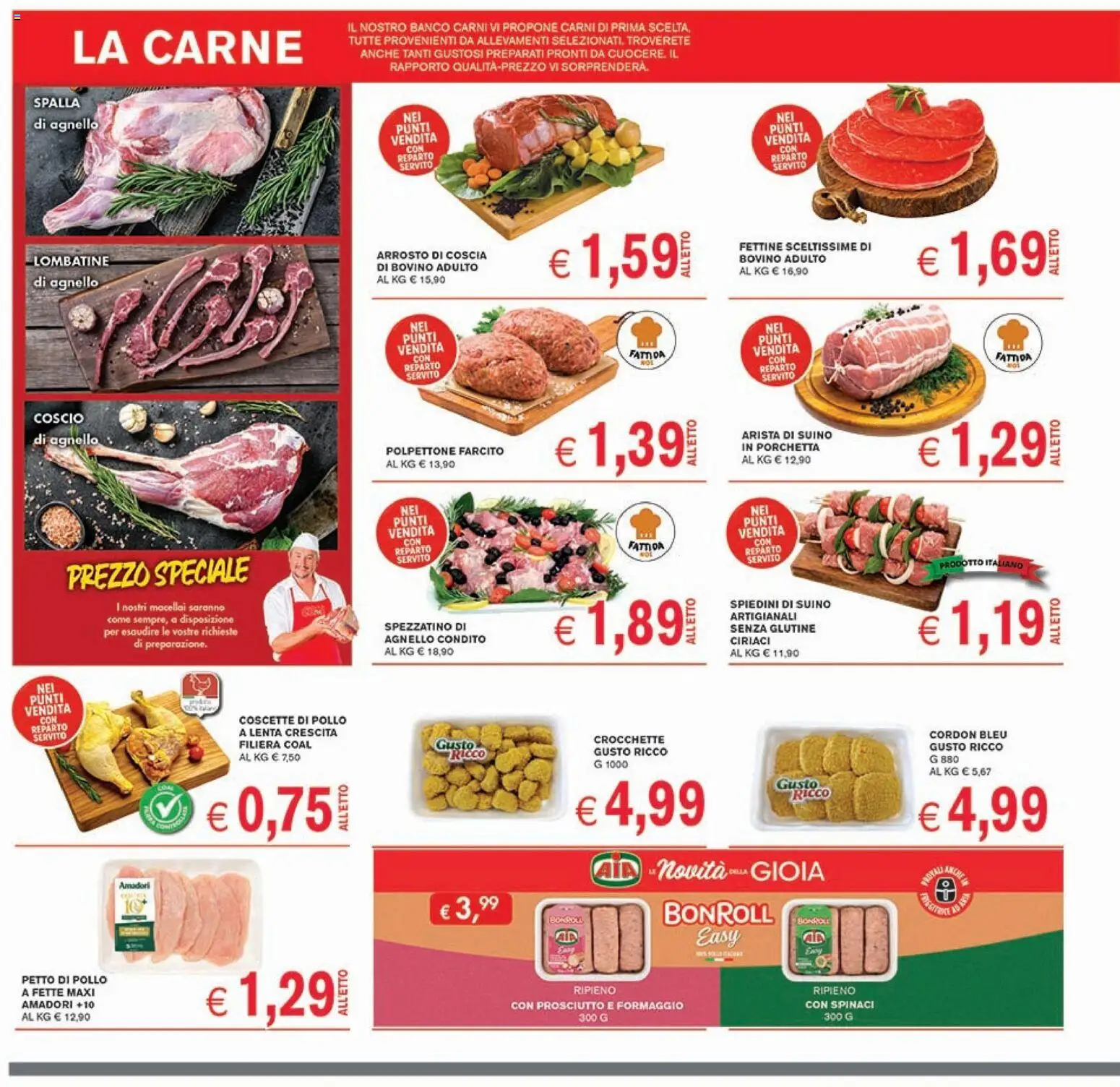 Volantino Coal del 26.03.2026 | Pagina: 4 | Prodotti: Bovino, Petto di Pollo, Formaggio, Agnello