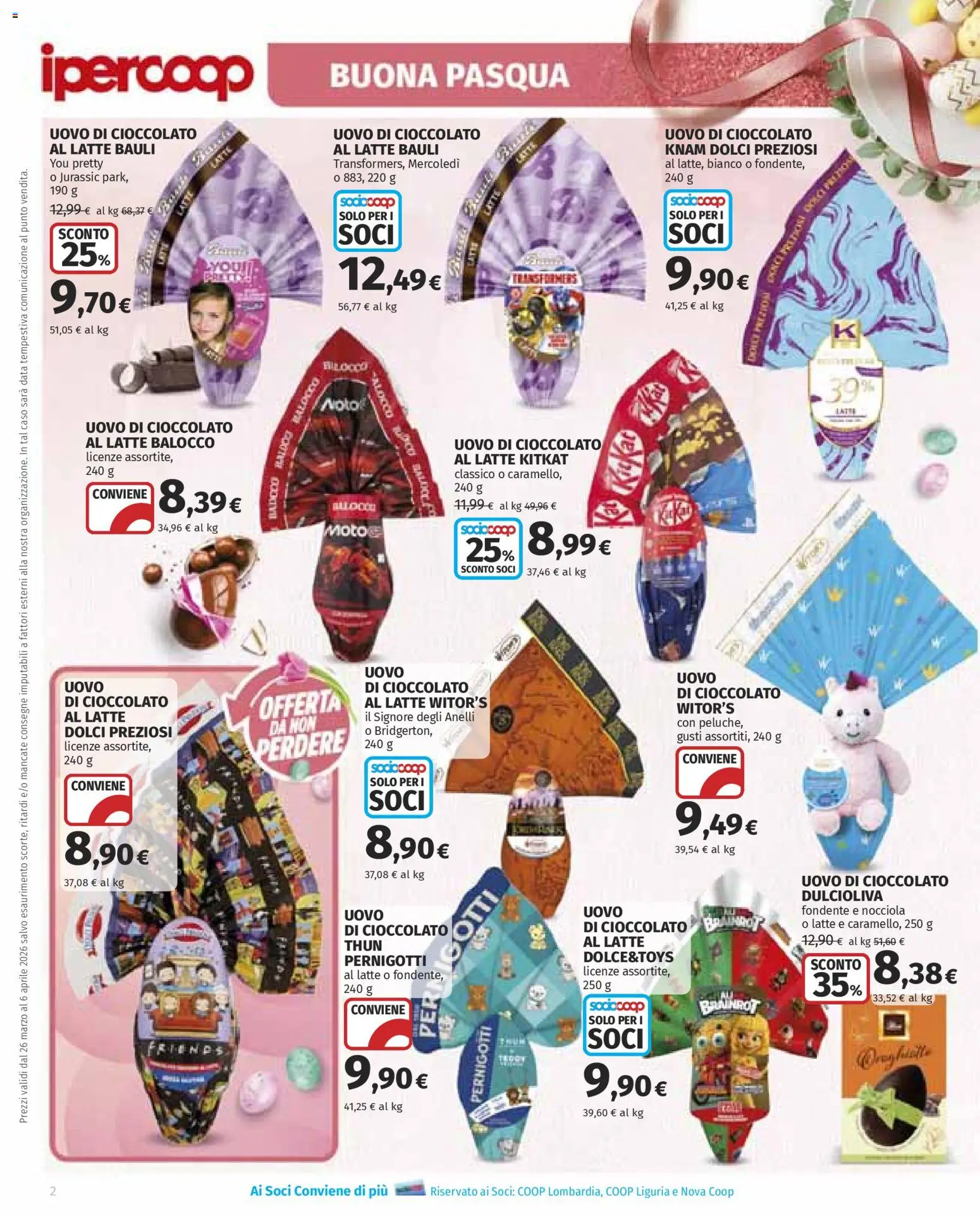 Volantino Ipercoop del 26.03.2026 | Pagina: 2 | Prodotti: Cioccolato, Latte, Data