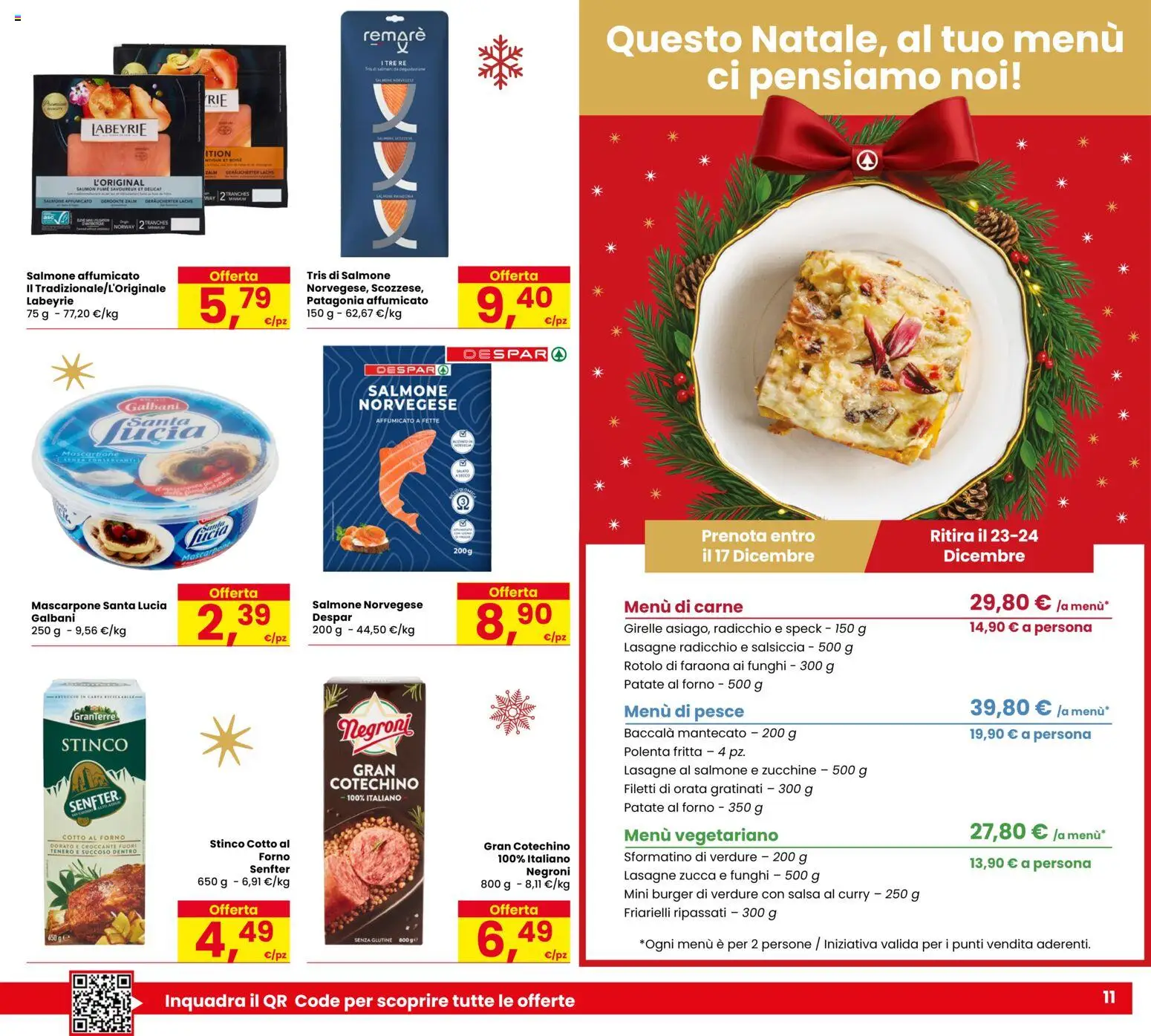 Volantino Despar del 03.12.2025 | Pagina: 11 | Prodotti: Patate, Salsiccia, Forno, Mascarpone