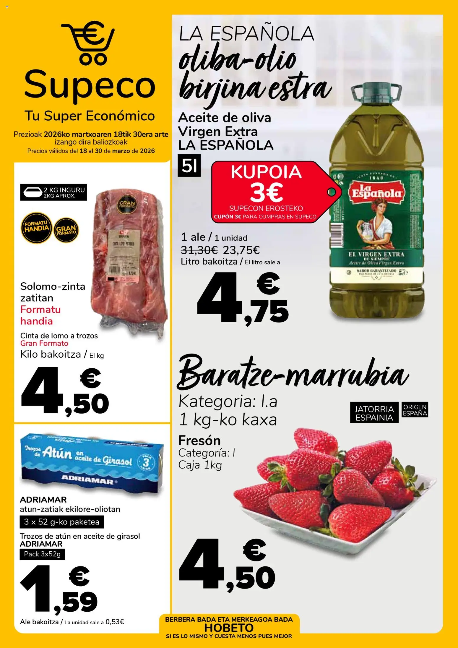 Supeco folleto │ válido desde el 18.03.2026 | Página: 1 | Productos: Aceite, Aceite de oliva, Aceite de girasol, Caja