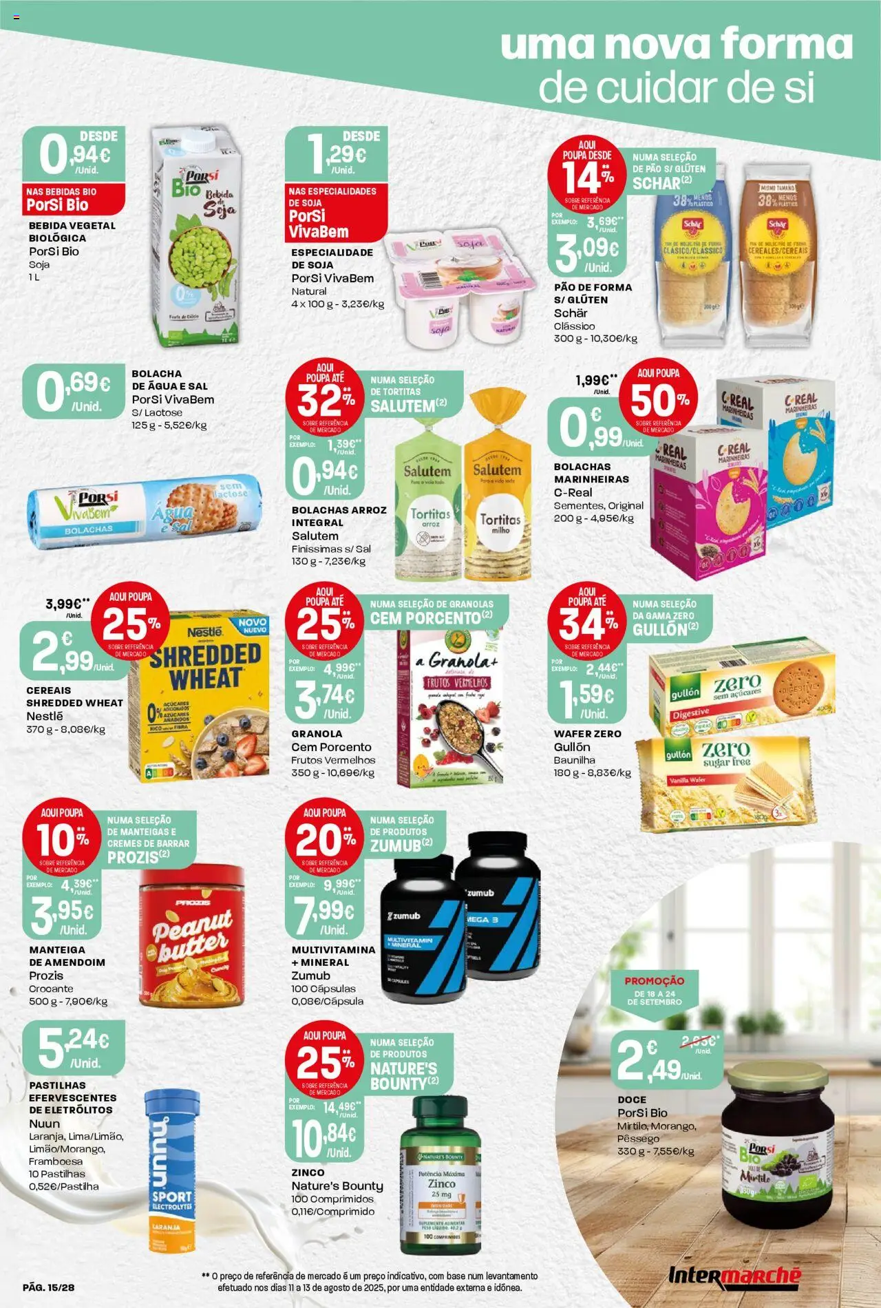 Intermarché folheto │ válido de 18.09.2025 | Página: 15 | Produtos: Soja, Sal, Pão, Bebida