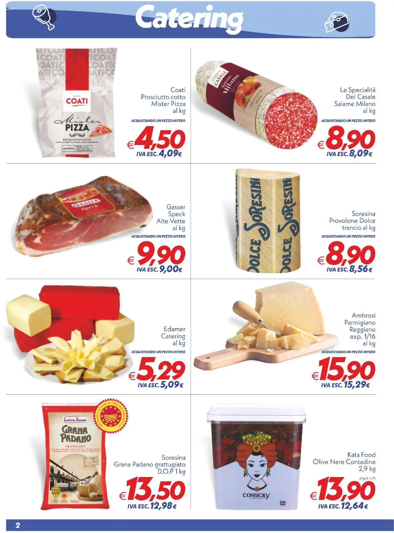 Volantino SuperConveniente del 12.08.2025 | Pagina: 2 | Prodotti: Provolone, Prosciutto Cotto, Olive, Parmigiano