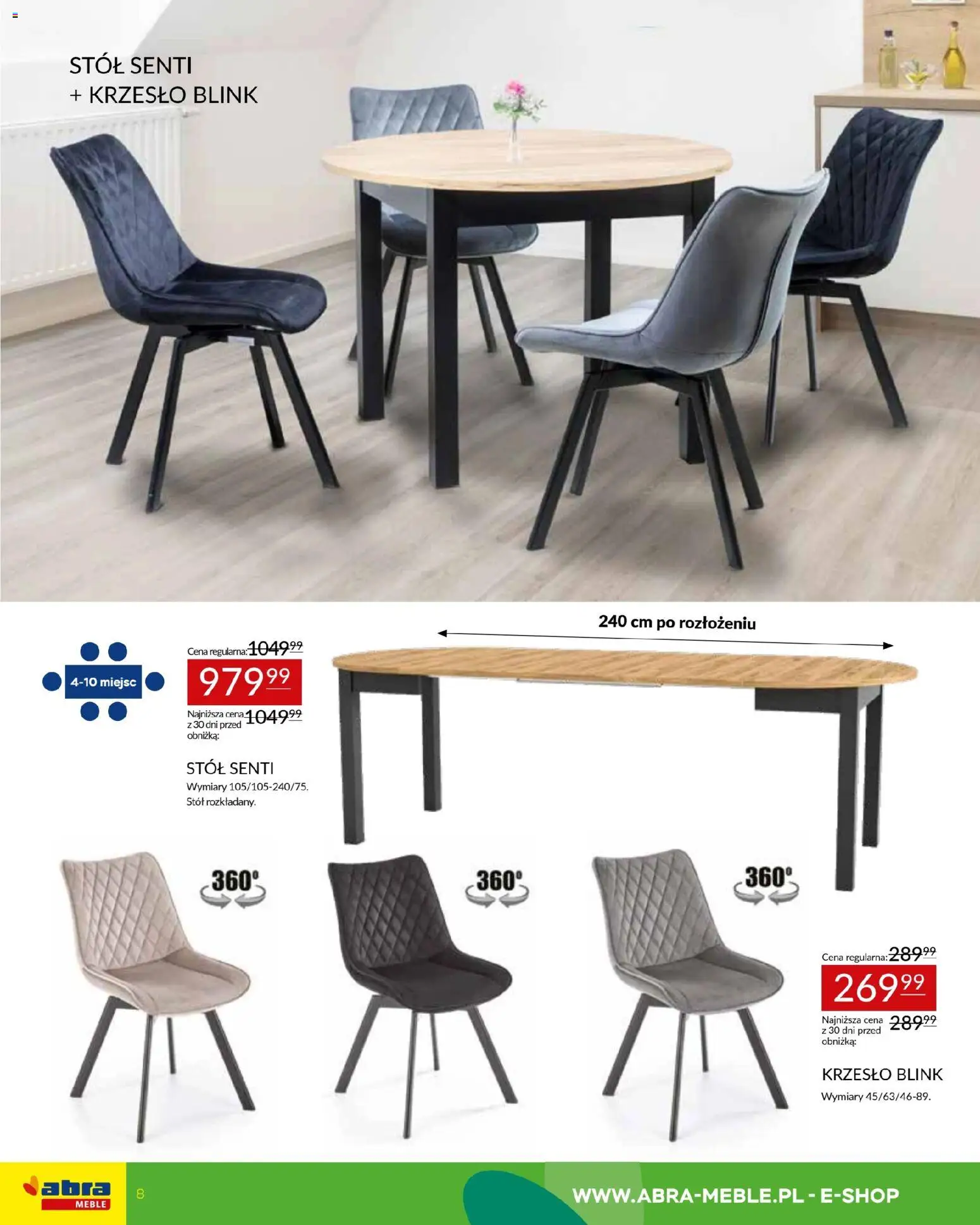 Abra meble gazetka od 12.03.2026 | Strona: 8 | Produkty: Stół, Krzesło