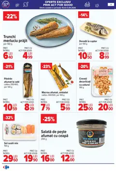 Ofertele Carrefour valabile de la 18.03.2026 | Pagină: 8 | Produse: Pește, Zacuscă, Ceapă, Cârnați