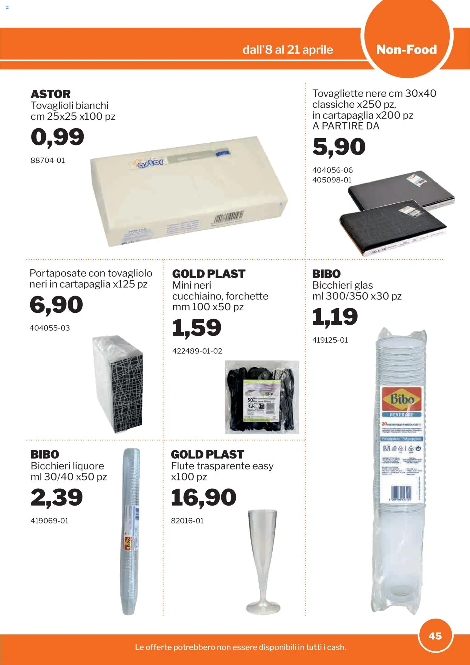 Volantino Sogegross del 08.04.2026 | Pagina: 45 | Prodotti: Liquore, Portaposate, Tovagliette