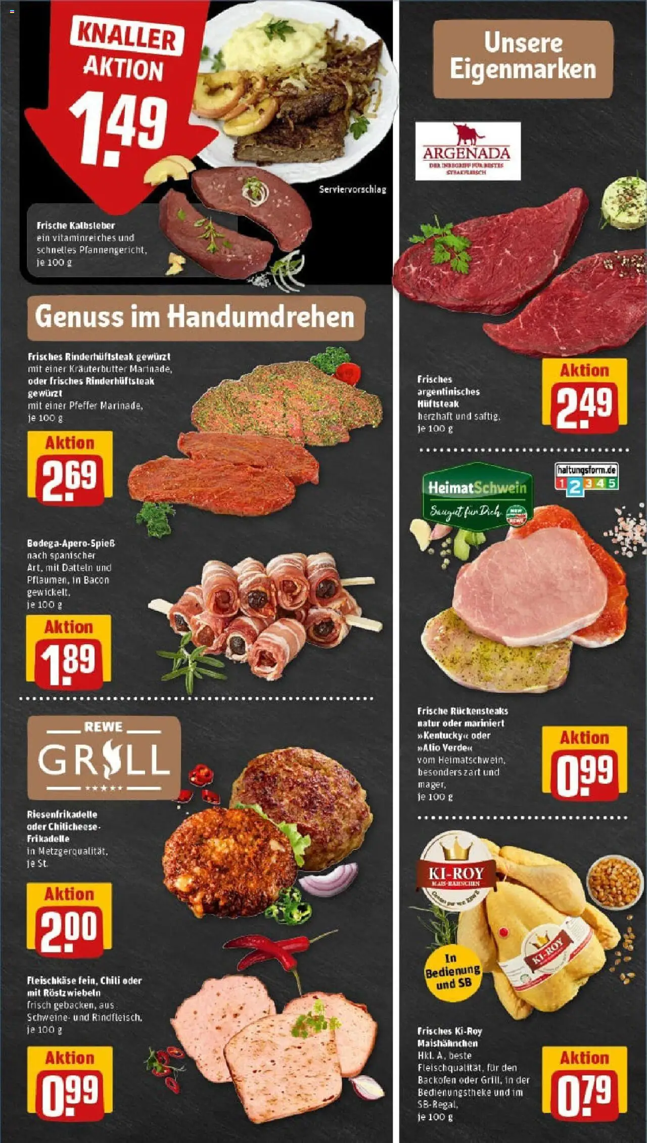 Rewe prospekt Düsseldorf	 – gültig ab 13.10.2025 | Seite: 7 | Produkte: Kräuterbutter, Kalbsleber, Chili, Steak