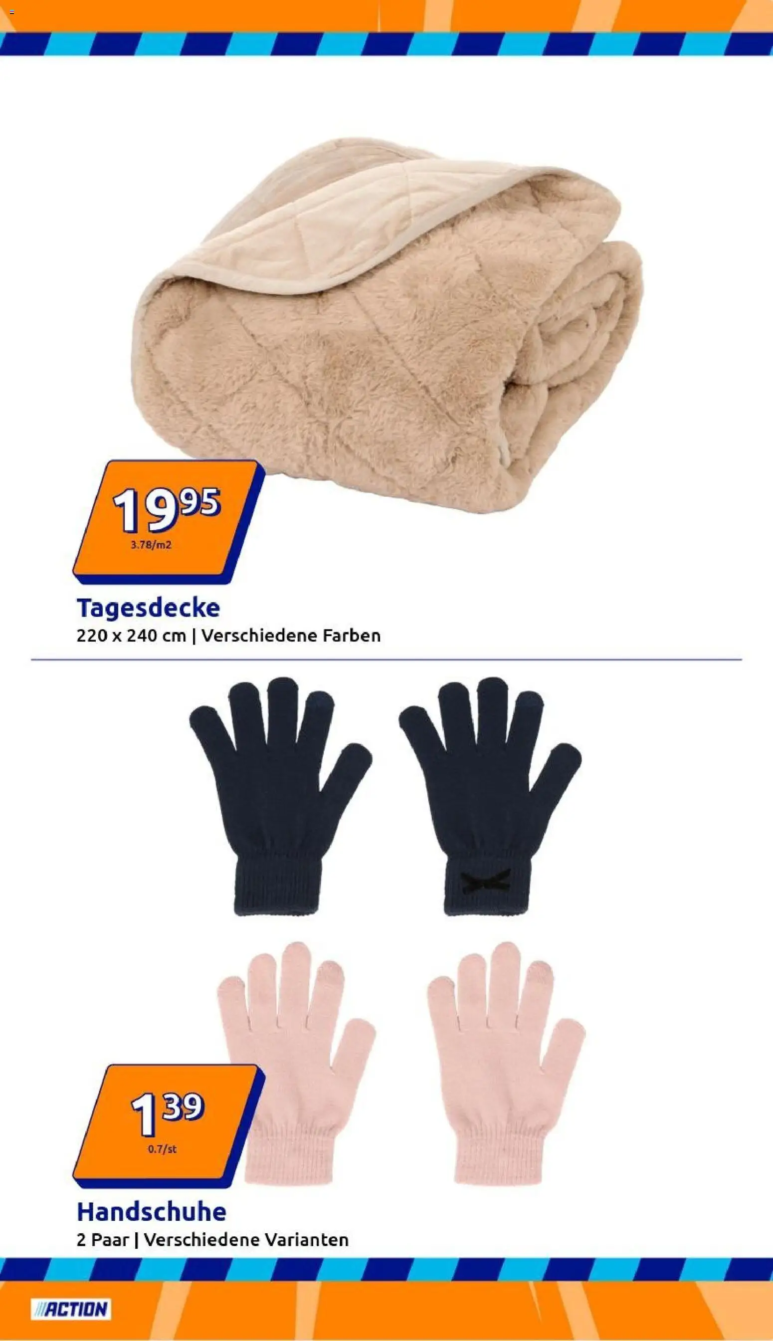 Action Prospekt – gültig ab 21.01.2026 | Seite: 13 | Produkte: Tagesdecke, Handschuhe