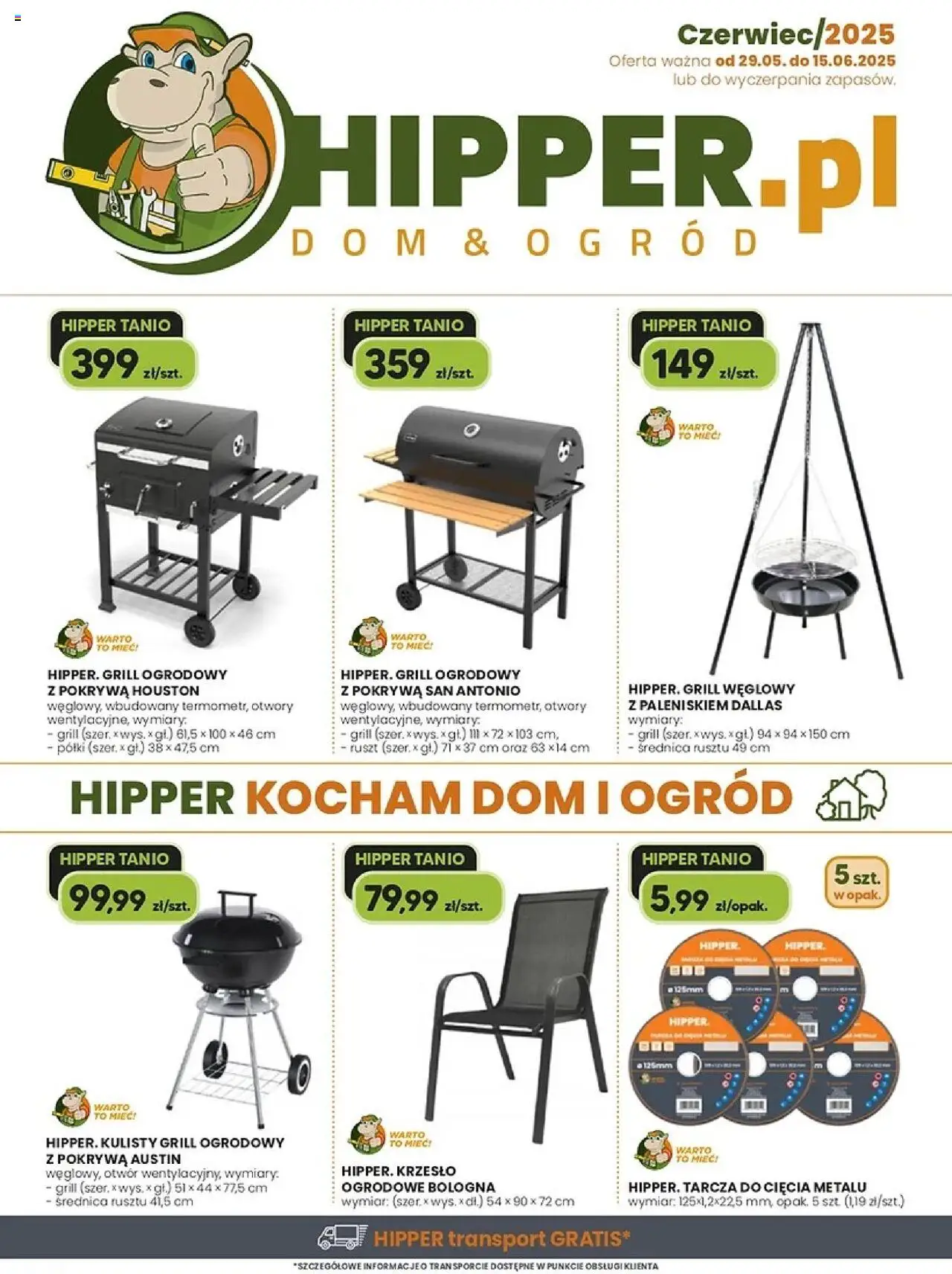 Hipper Gazetka od 29.05.2025 | Strona: 1 | Produkty: Grill, Ruszt, Krzesło
