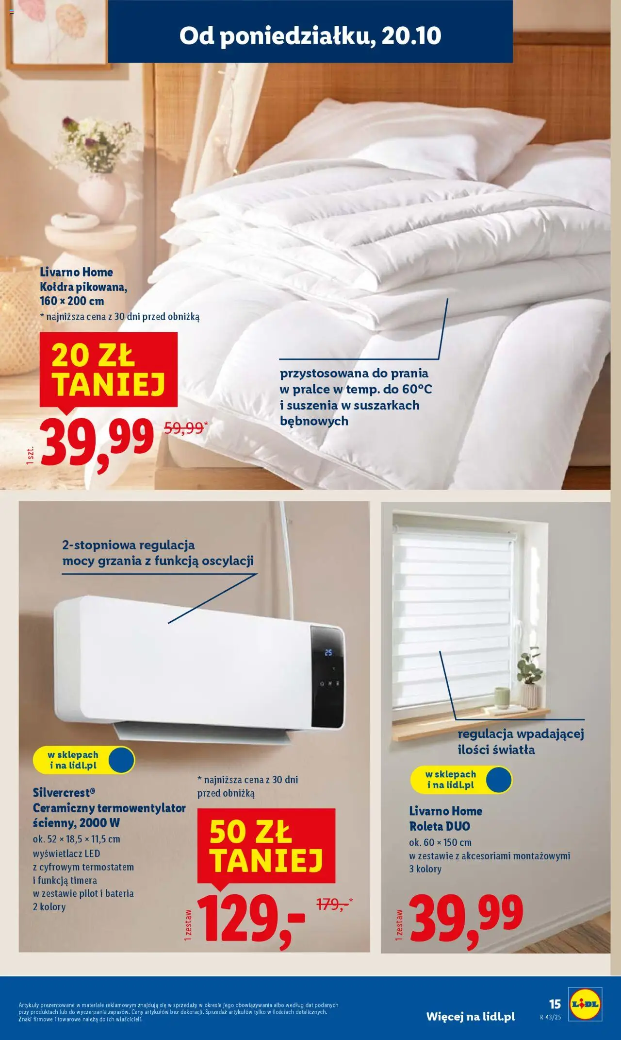 Lidl Katalog od 20.10.2025 | Strona: 19 | Produkty: Bateria, Kołdra
