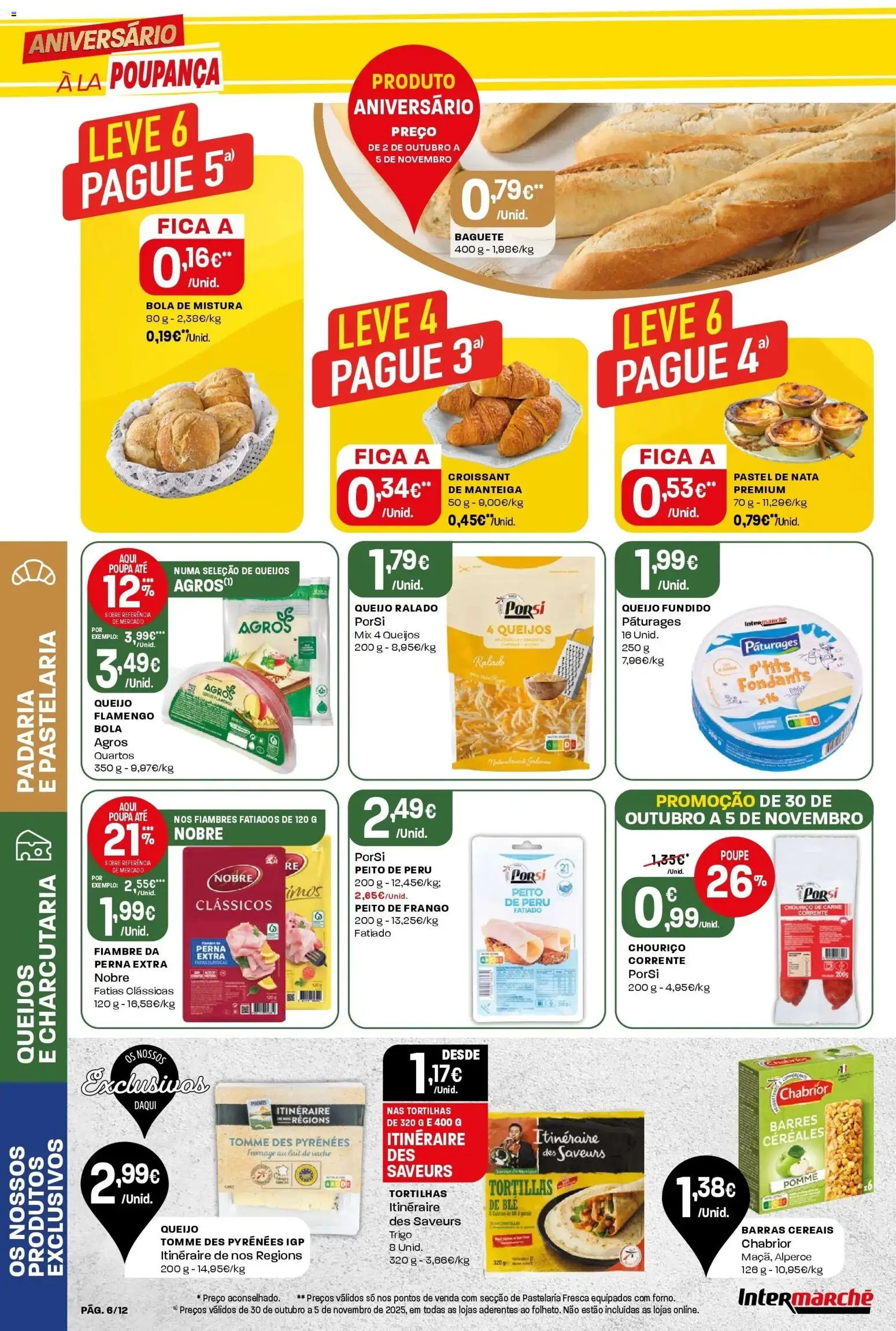 Intermarché - Aniversário à la poupança │ válido de 30.10.2025 | Página: 6 | Produtos: Peito de peru, Peru, Nata, Cereais