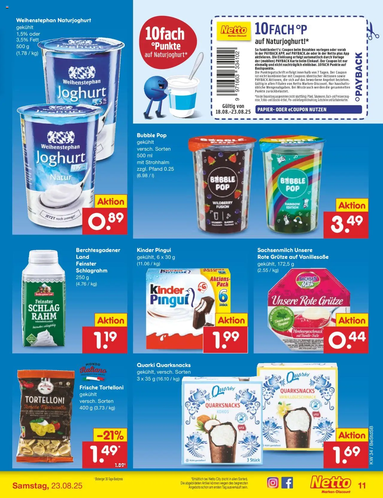 Netto Marken-Discount Prospekt 	 - gültig ab dem 18.08.2025 | Seite: 11 | Produkte: Joghurt, Mozzarella