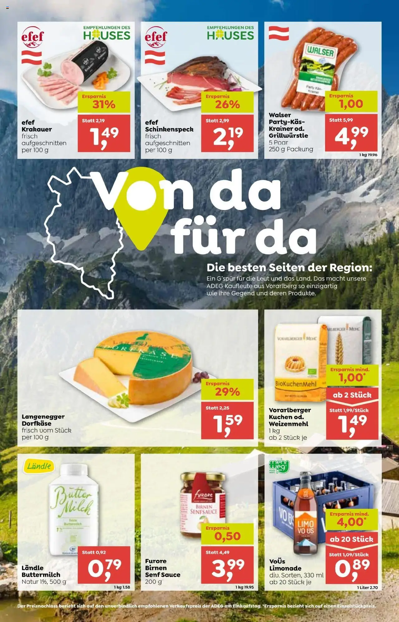 ADEG Vorarlberg gültig ab 31.07.2025 | Seite: 6 | Produkte: Milch, Butter