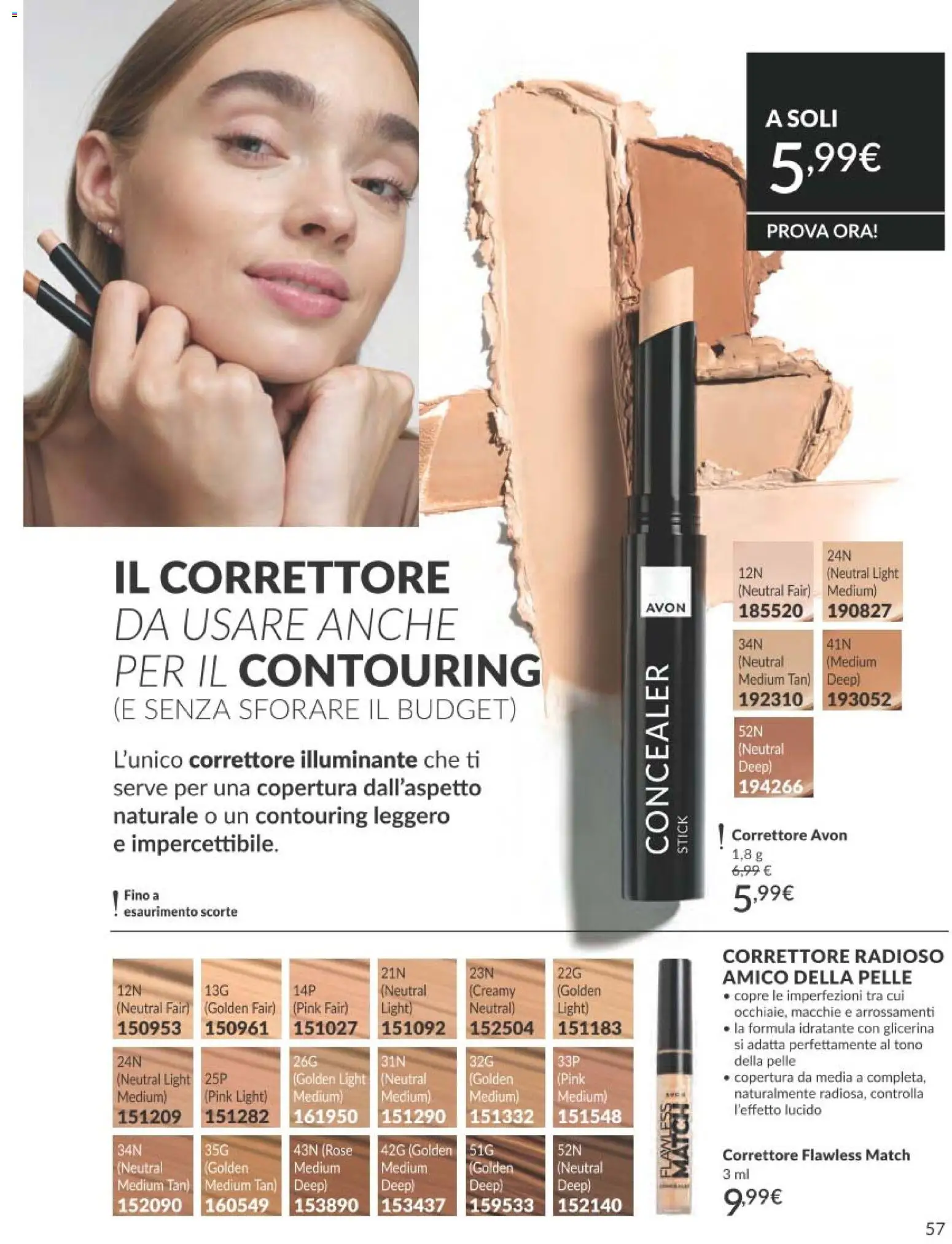 Volantino Avon del 01.02.2026 | Pagina: 57 | Prodotti: Illuminante, Correttore