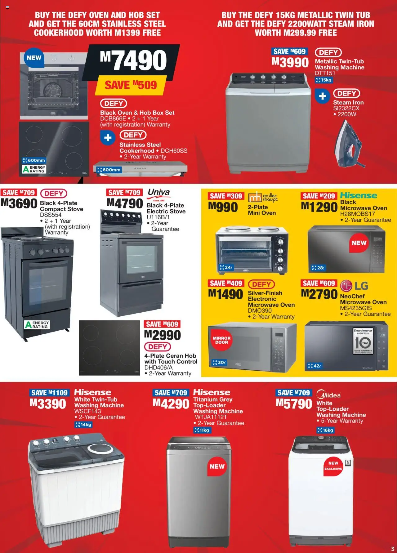 OK Furniture - Lesotho Specials │ valid from 20.08.2025 | Page: 3 | Products: Oven, Hob, Stove, Iron
