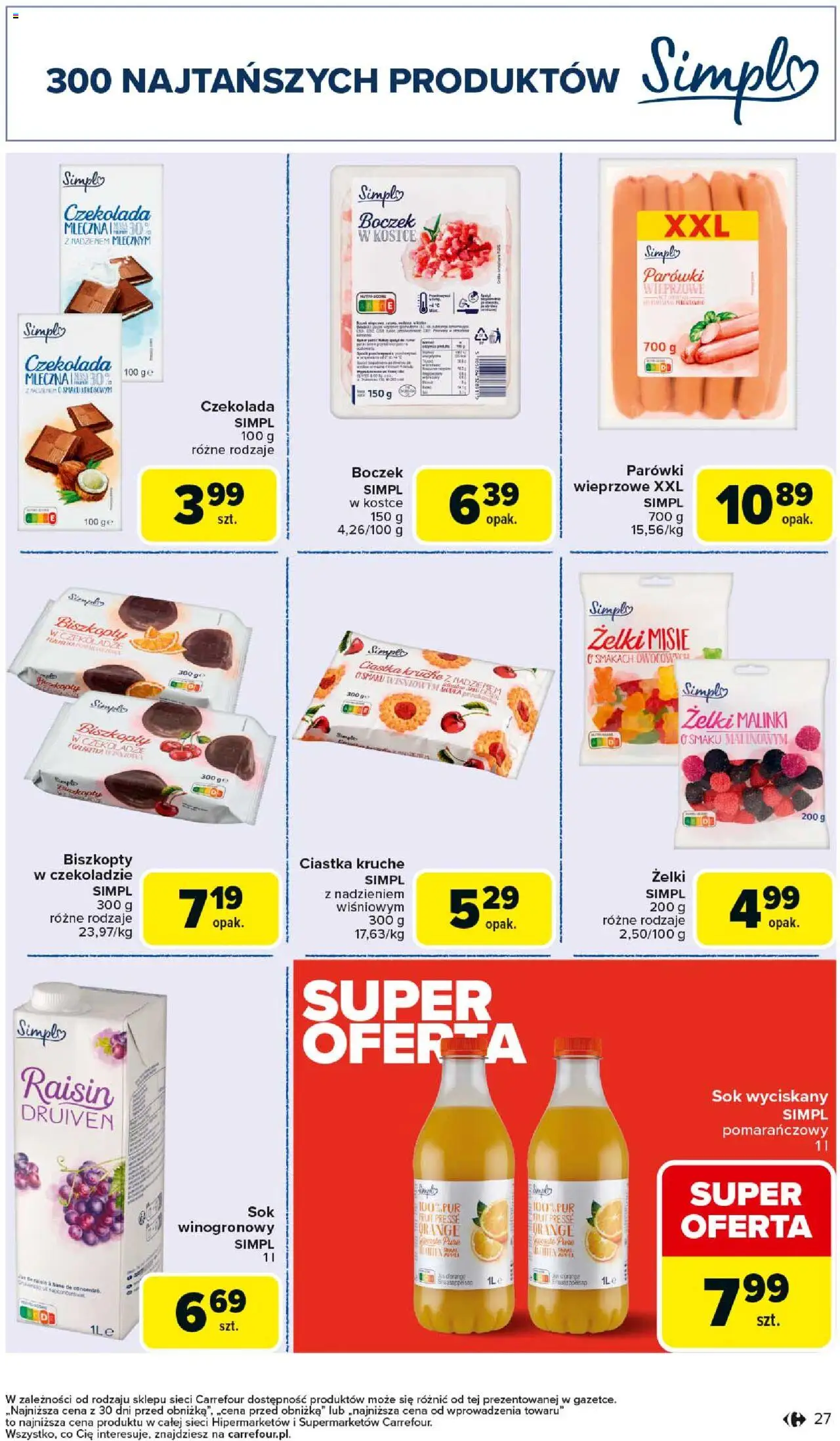 Carrefour Gazetka - Produkt Carrefour od 25.08.2025 | Strona: 27 | Produkty: Parówki wieprzowe, Boczek, Żelki, Sok