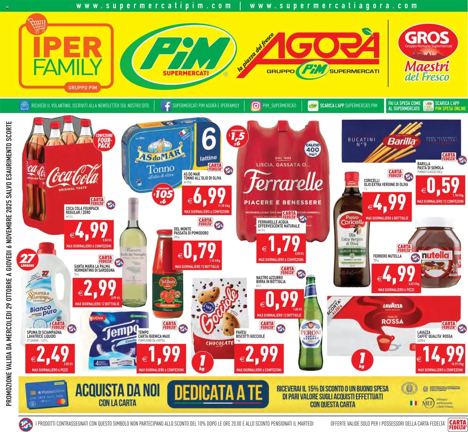 Volantino PIM Supermercati del 29.10.2025 | Pagina: 1 | Prodotti: Birra, Pomodoro, Pasta, Passata di pomodoro