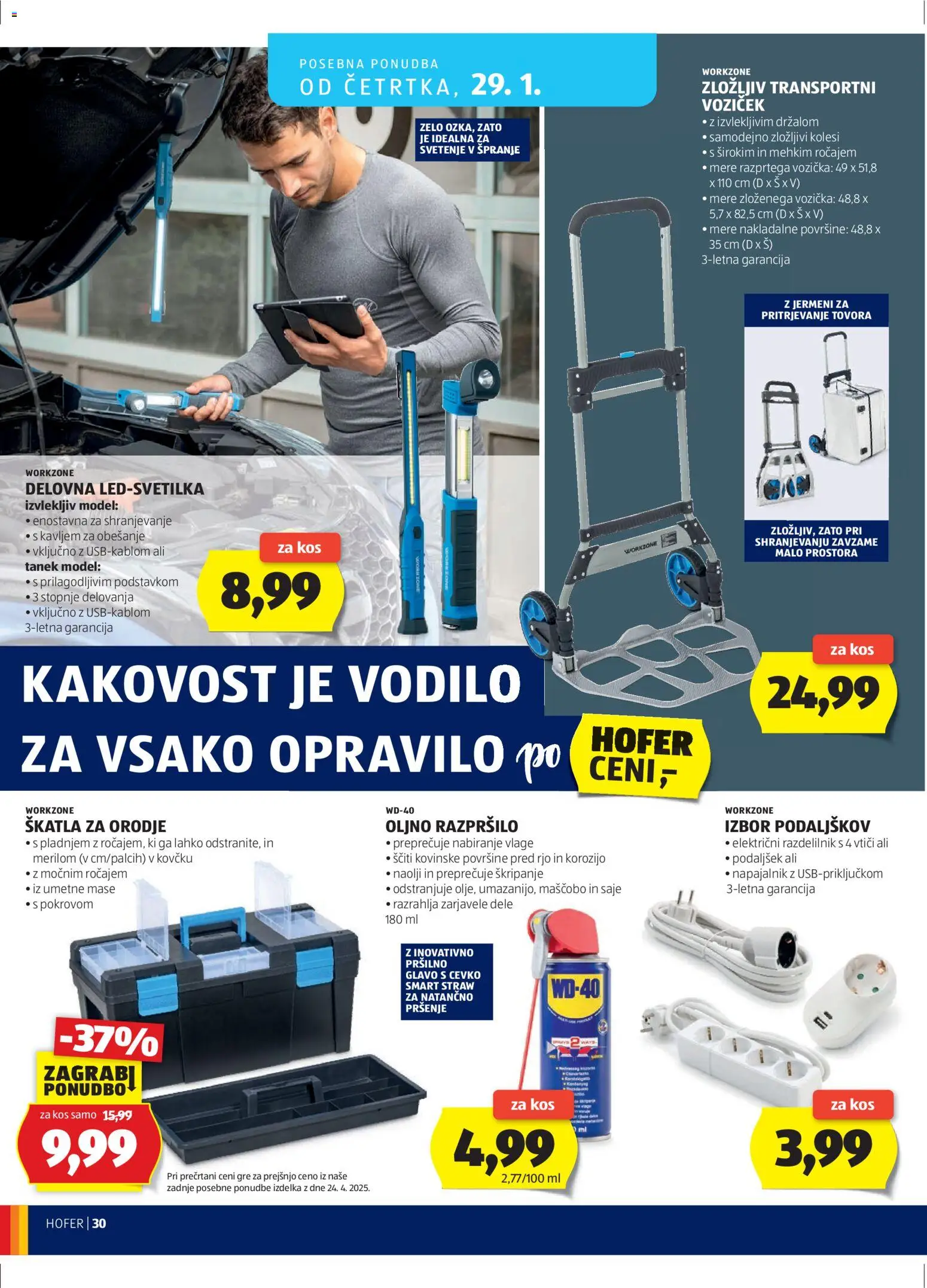 Novi Hofer katalog ponudbe – veljaven od 21.01.2026 | Stran: 30 | Izdelki: Skatla, Orodje, Kos, Transportni voziček