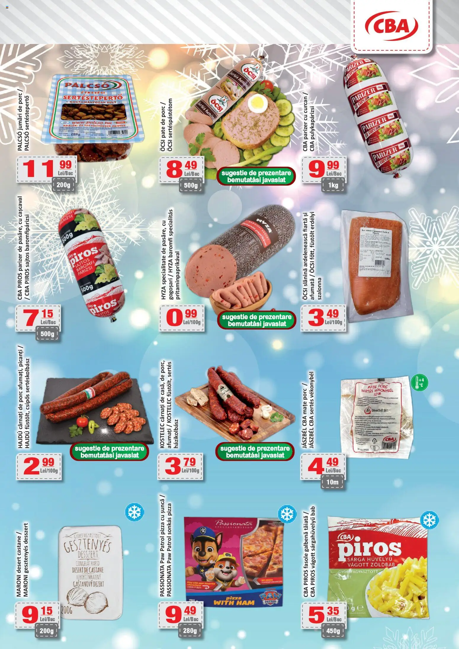 Noul catalog CBA – valabil de la 09.01.2026 | Pagină: 3 | Produse: Pate, Cașcaval, Șuncă, Pizza