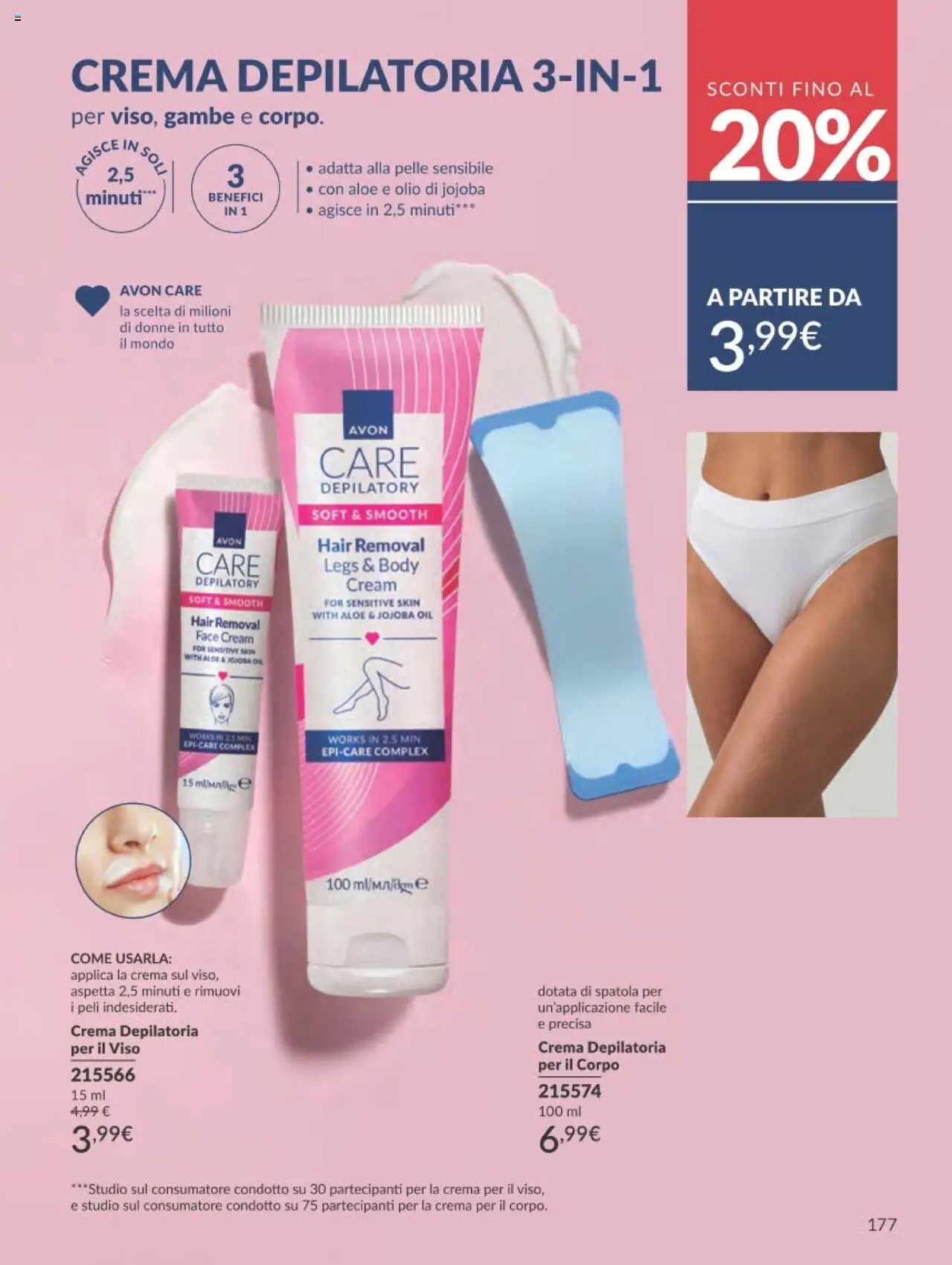 Volantino Avon del 01.09.2025 | Pagina: 177 | Prodotti: Crema depilatoria, Olio, Body, Spatola